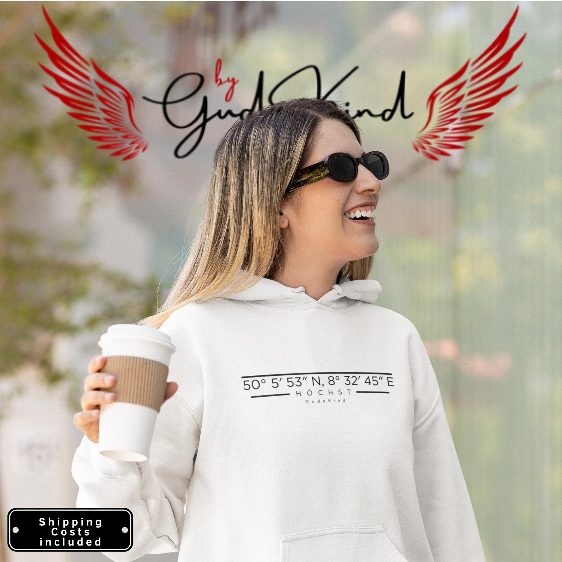 Frankfurt Höchst Hoodie mit minimalistischem Frontprint – Gudekind Local Pride