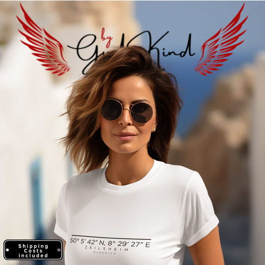 Person trägt Zeilsheim T-Shirt Frankfurt minimalistisch Gudekind