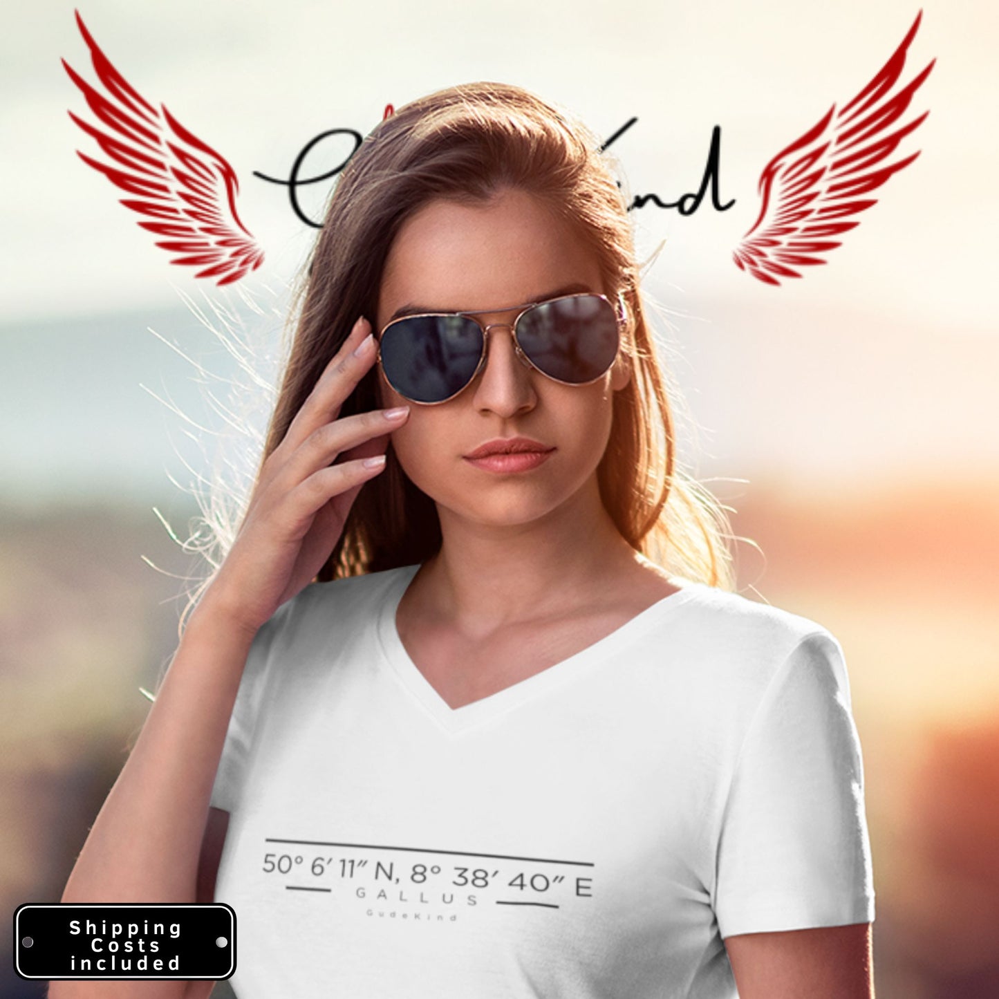 Gallus Premium V-Neck Tee – Unisex Frontprint