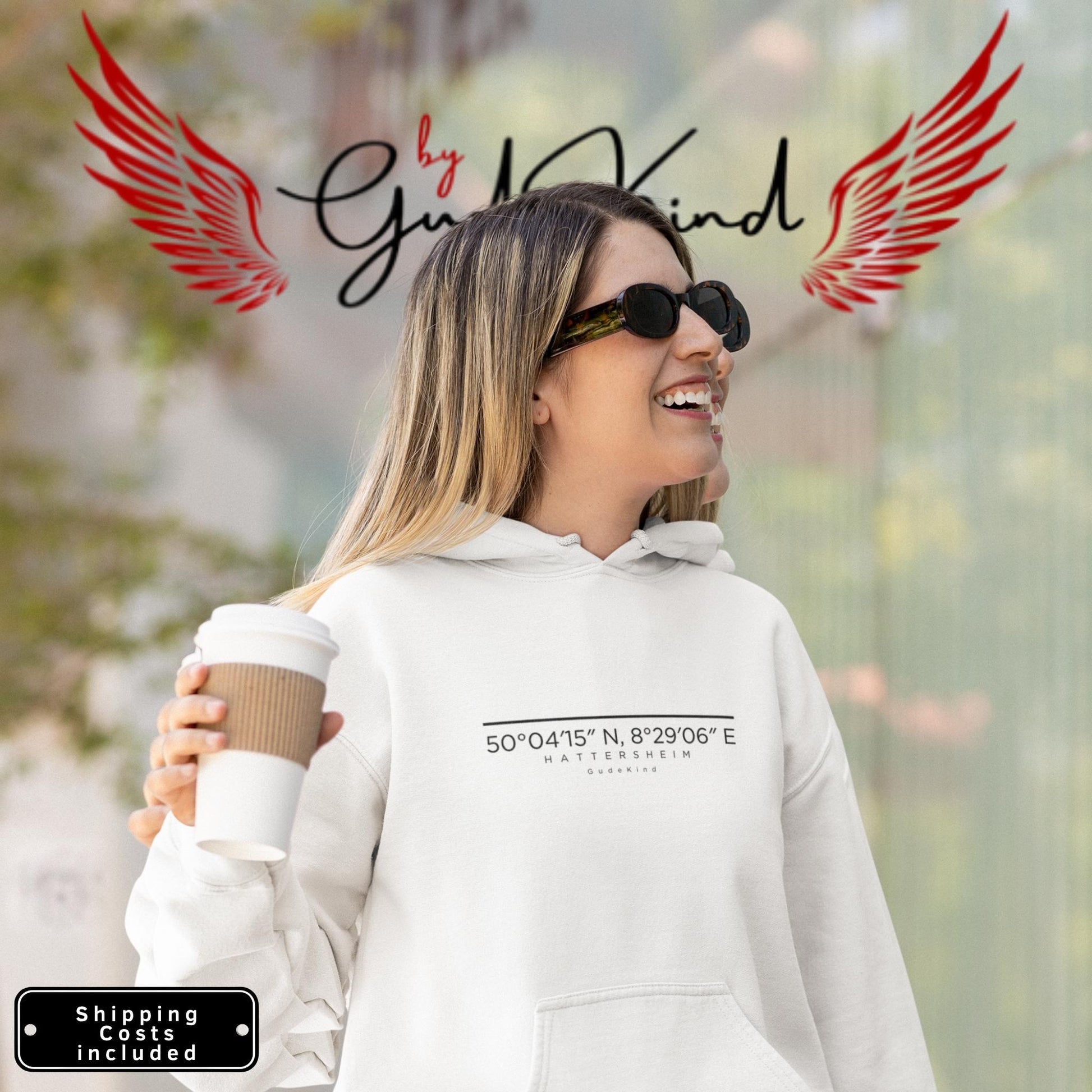 Hattersheim Premium Hoodie Unisex mit minimalistischem Frontprint – Local Pride