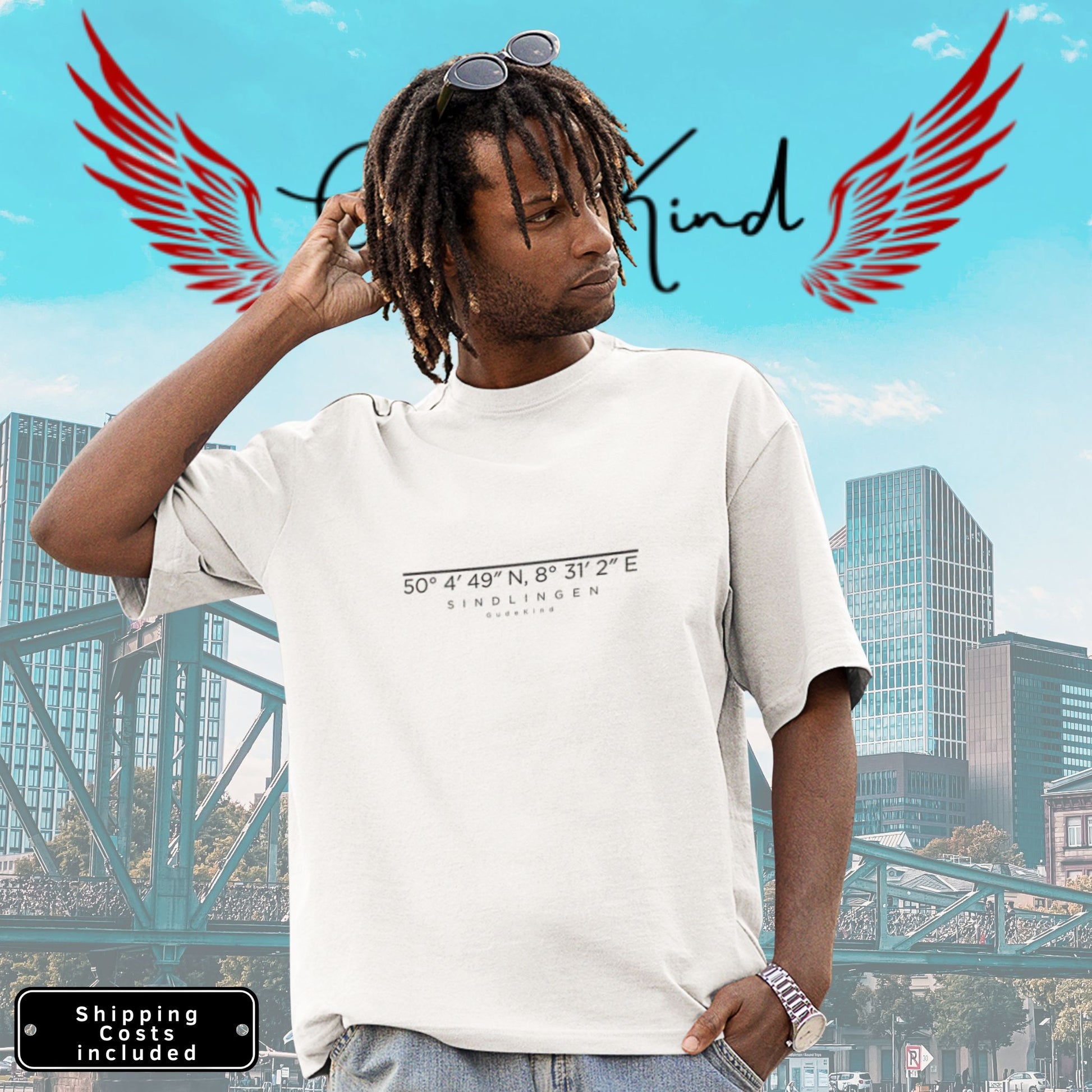 Local Pride Sindlingen Premium Oversized Shirt – 100% Baumwolle, minimaler Print für Frankfurt