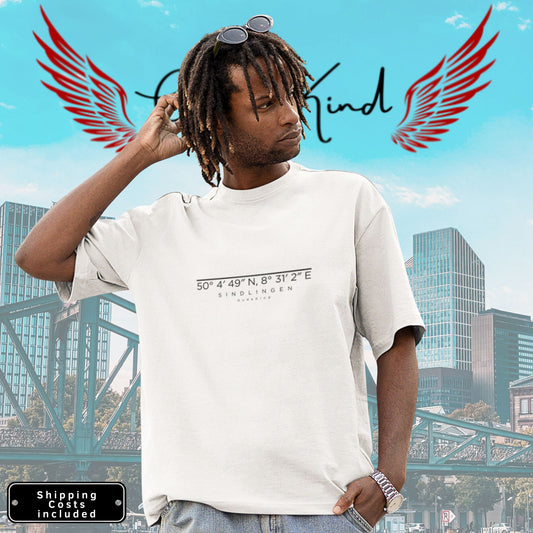 Local Pride Sindlingen Premium Oversized Shirt – 100% Baumwolle, minimaler Print für Frankfurt