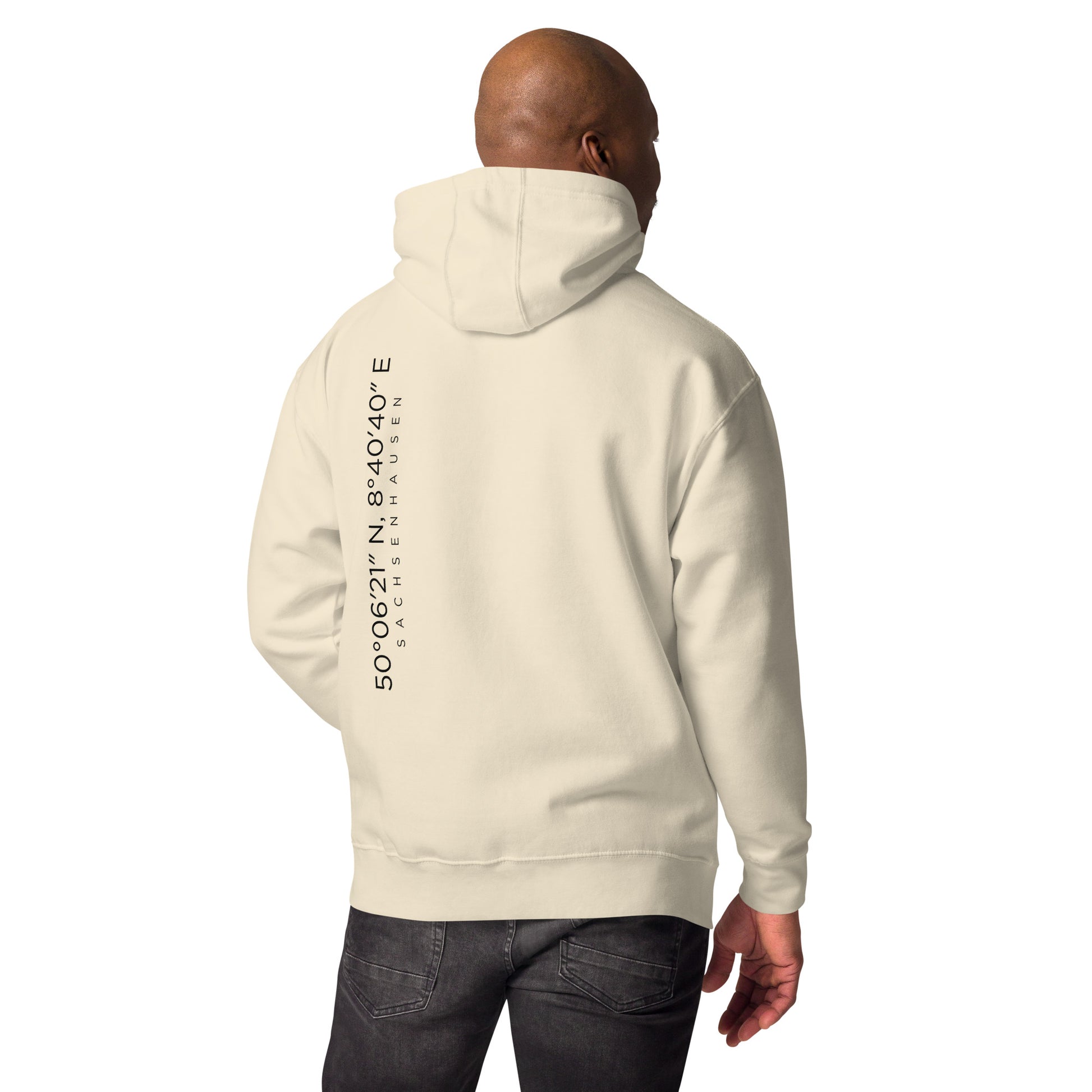 Sachsenhausen Premium Hoodie Back- und Frontprint minimal Frankfurt Gudekind
