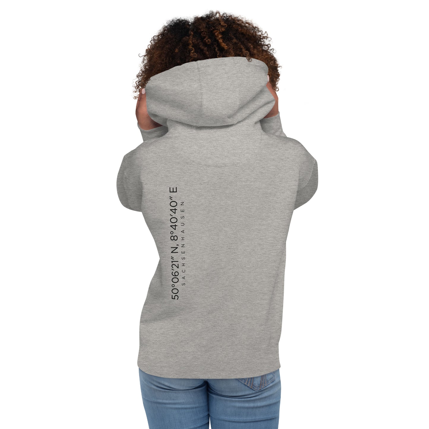 Sachsenhausen Premium Hoodie Back- und Frontprint minimal Frankfurt Gudekind