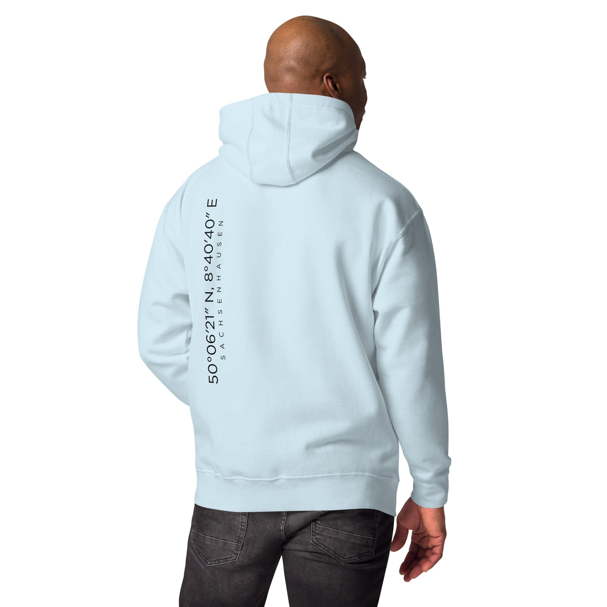 Sachsenhausen Premium Hoodie Back- und Frontprint minimal Frankfurt Gudekind
