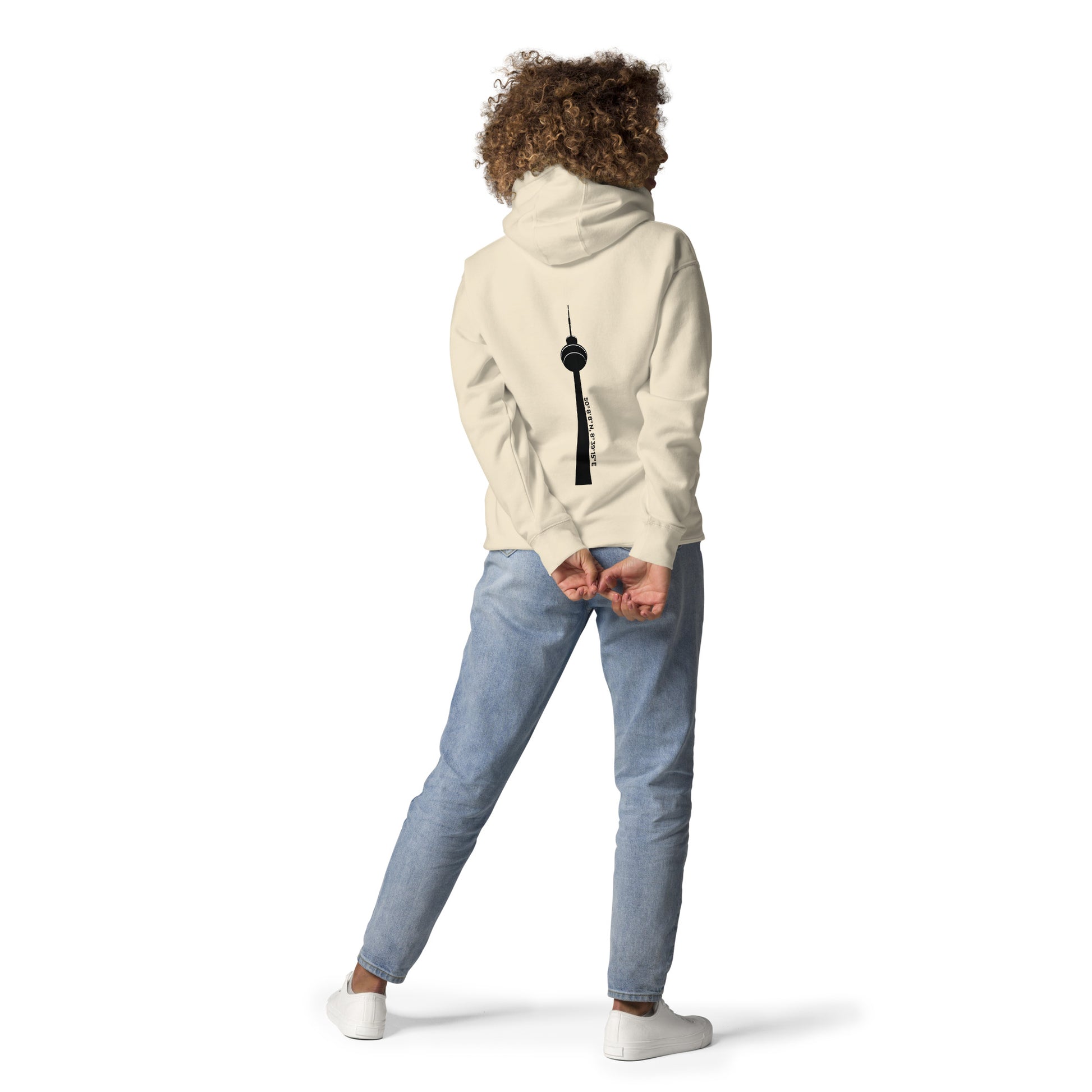 Detailansicht Frontprint Ginnheimer Spargel Hoodie – dezentes Gudekind Markenlogo