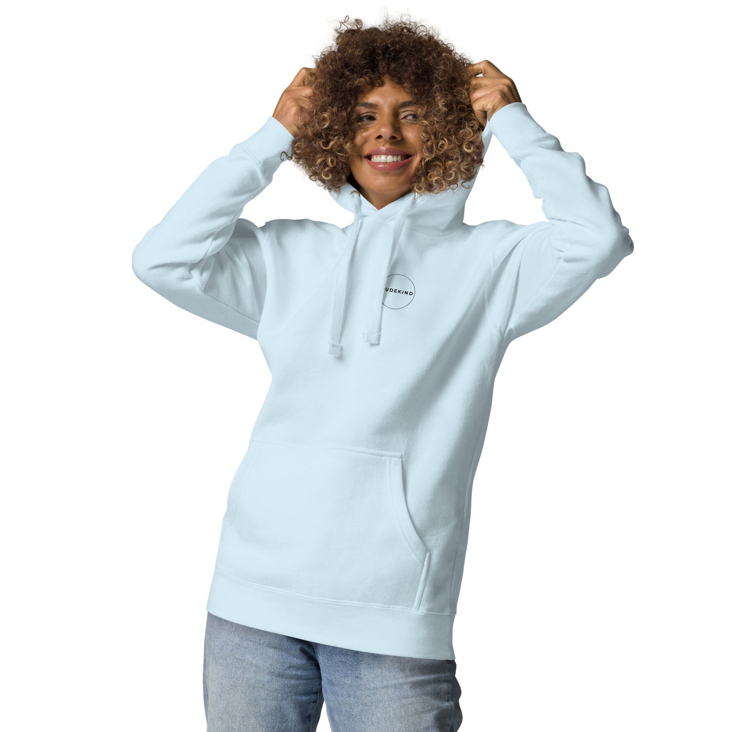 iserner Steg Hoodie Frontansicht – minimalistischer Frankfurt Frontprint mit Koordinaten