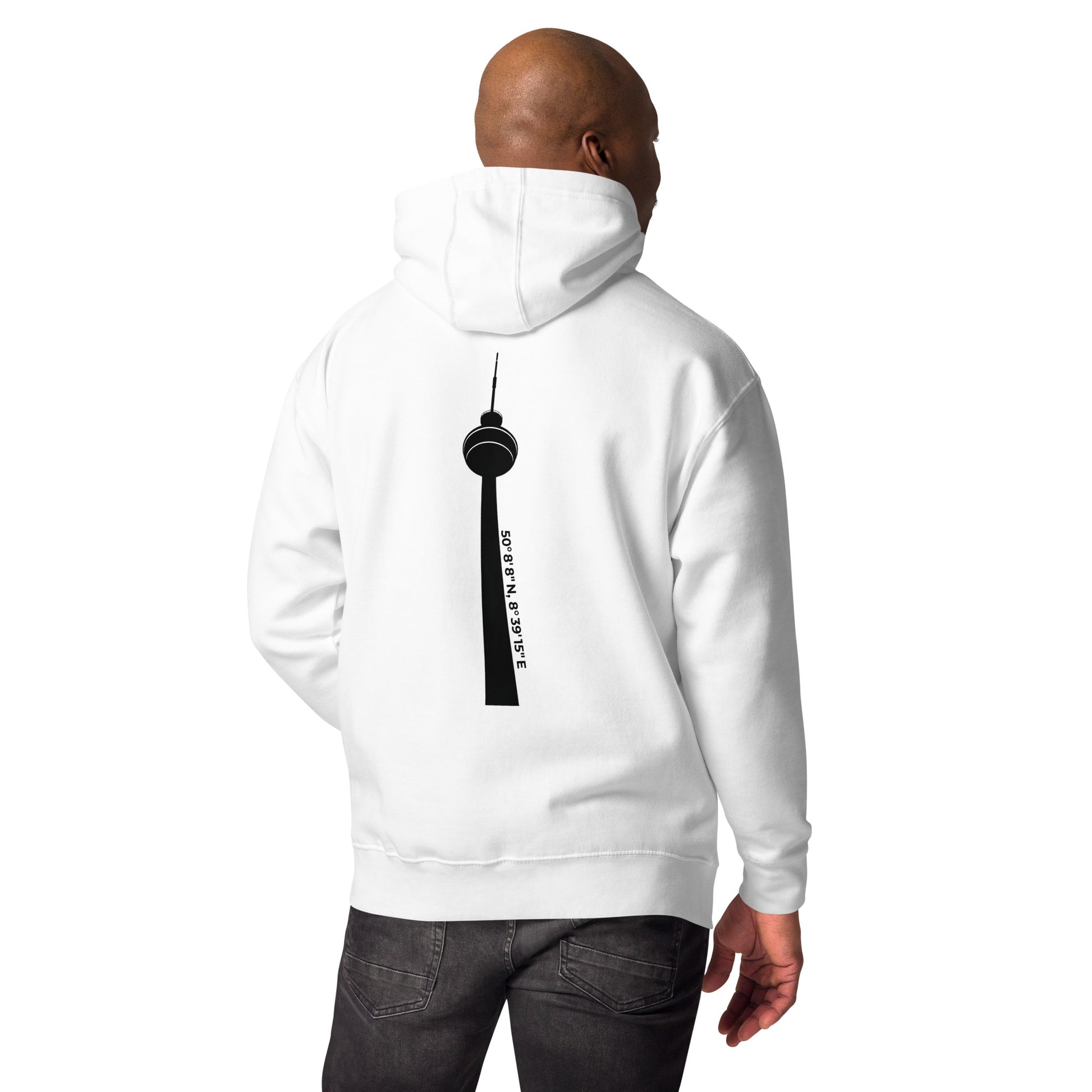 Detailansicht Frontprint Ginnheimer Spargel Hoodie – dezentes Gudekind Markenlogo