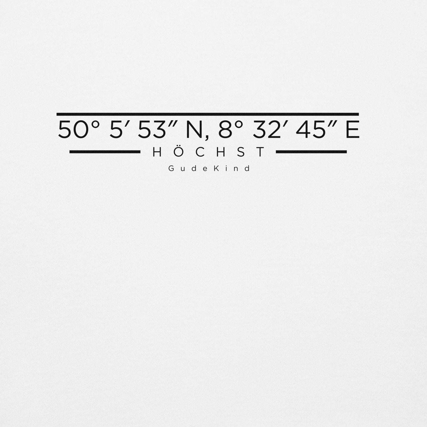 Frankfurt Höchst Hoodie mit minimalistischem Frontprint – Gudekind Local Pride