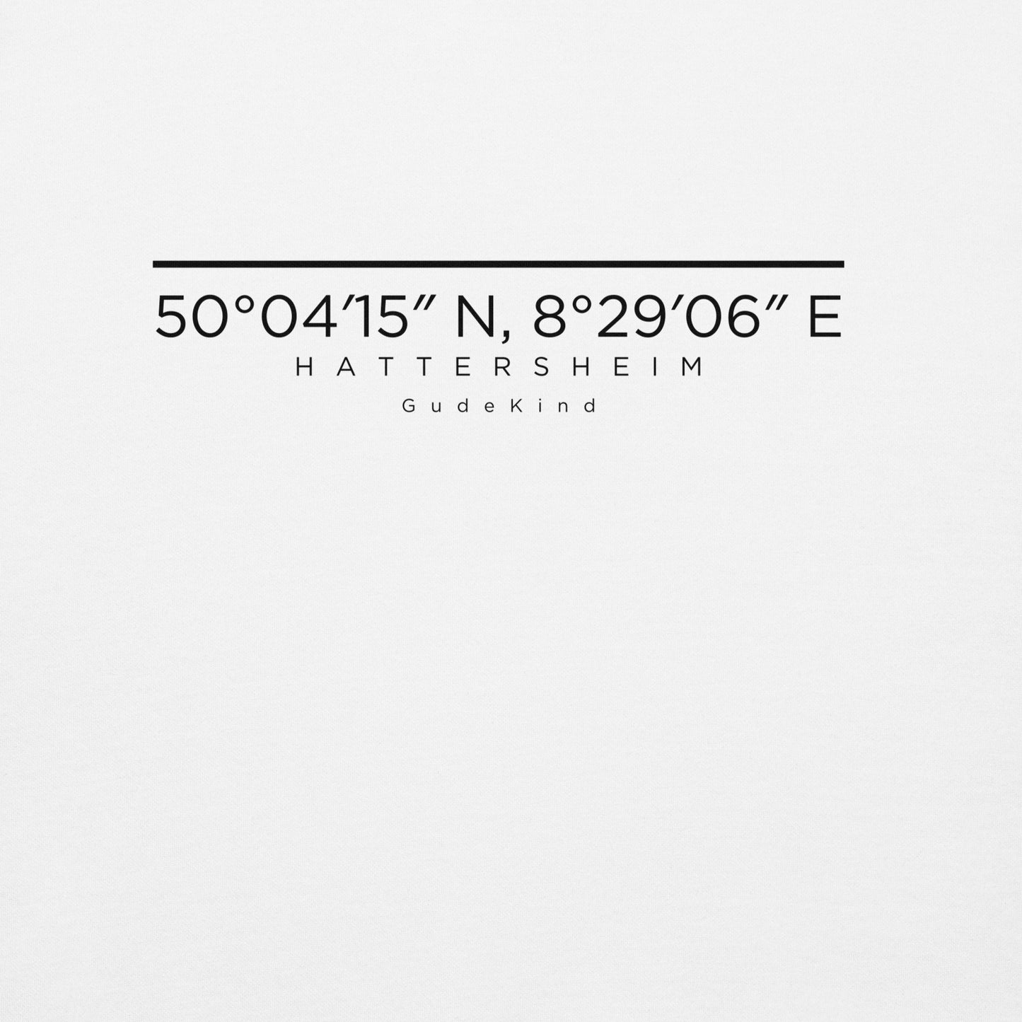 Hattersheim Premium Hoodie Unisex mit minimalistischem Frontprint – Local Pride