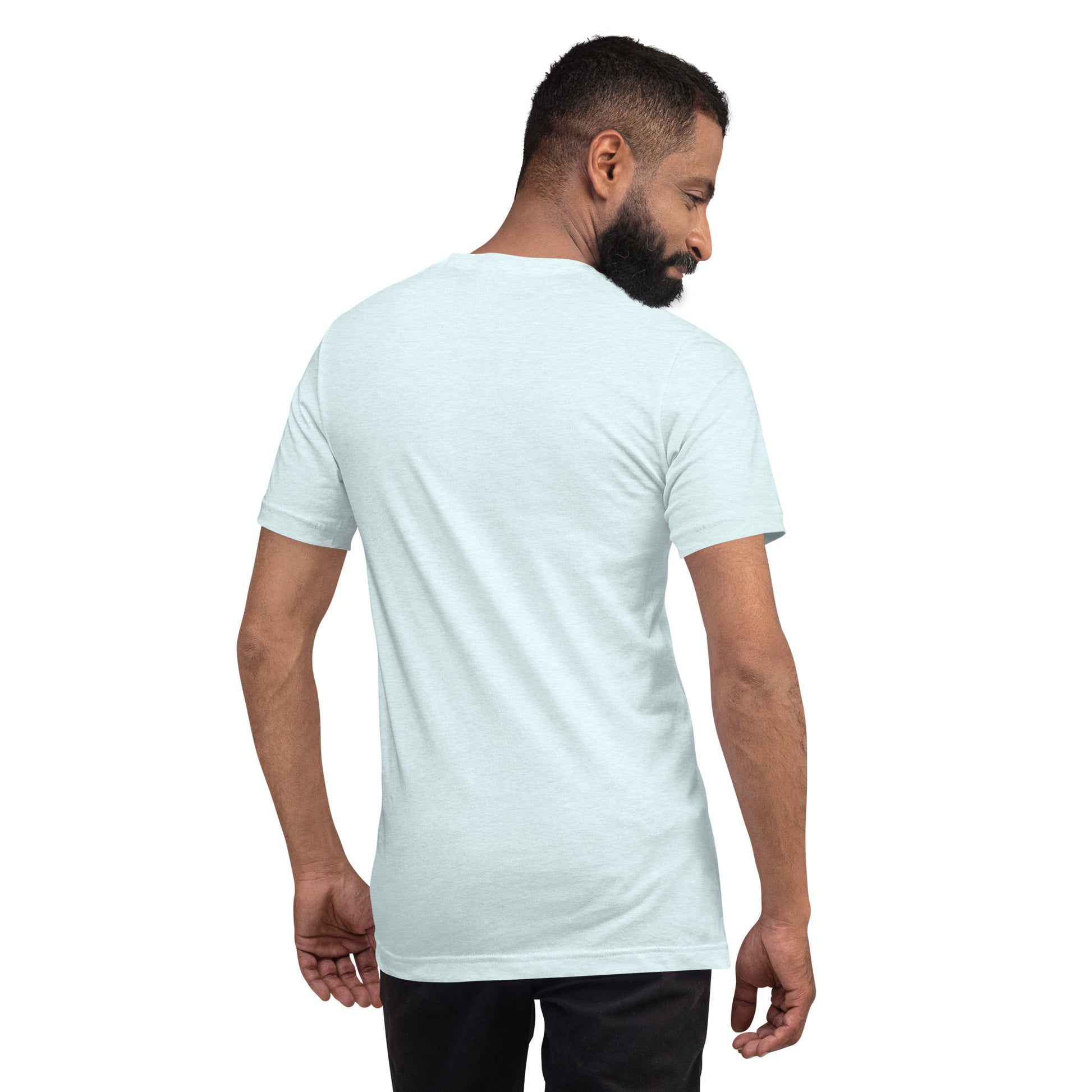 Minimalistisches T-Shirt mit DNA-Strang, darüber "069", darunter "built" – Local Pride Frankfurt Design in sportlicher Optik