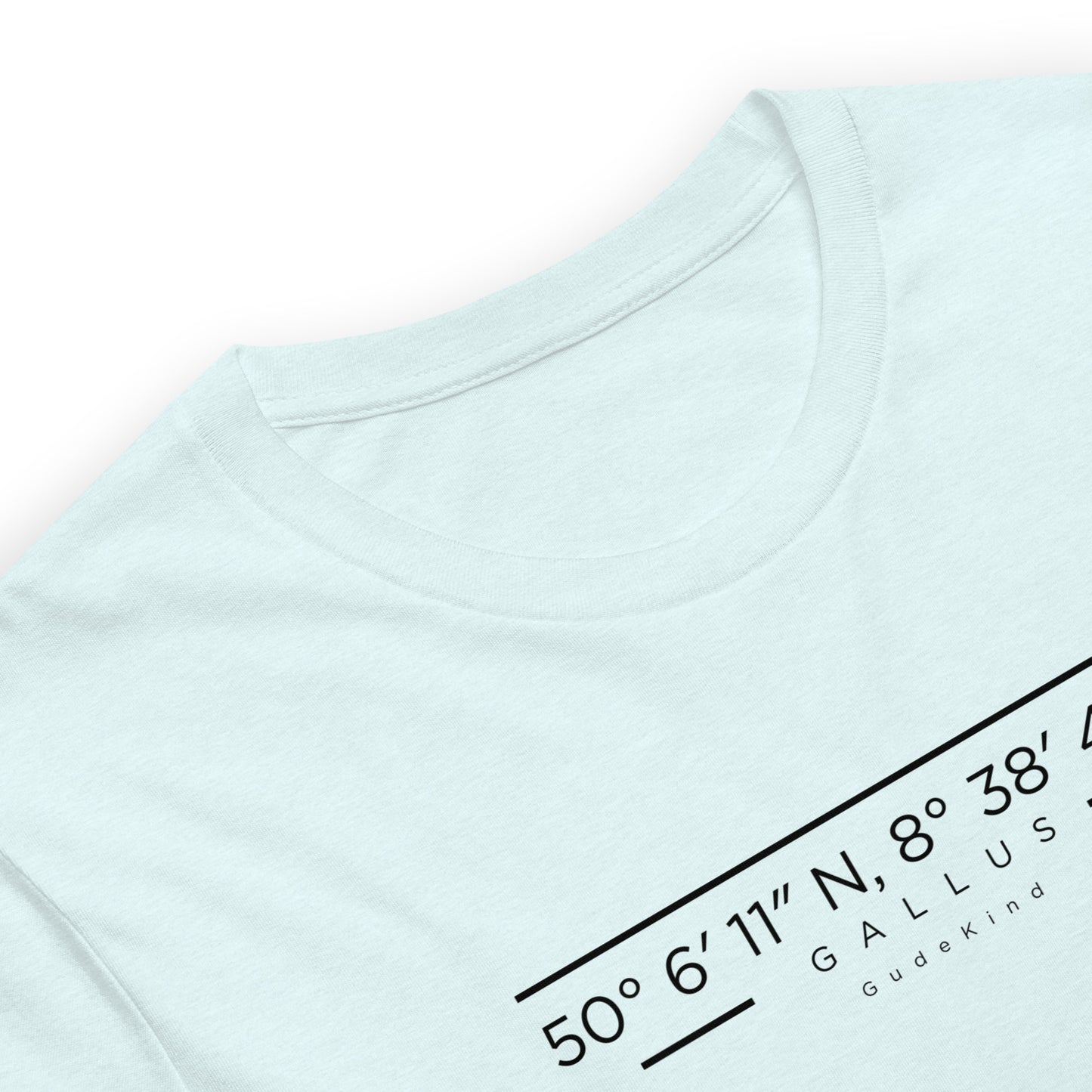 Gallus T-Shirt Frontansicht – minimalistisches Local Pride Design mit Gudekind Logo auf der Brust