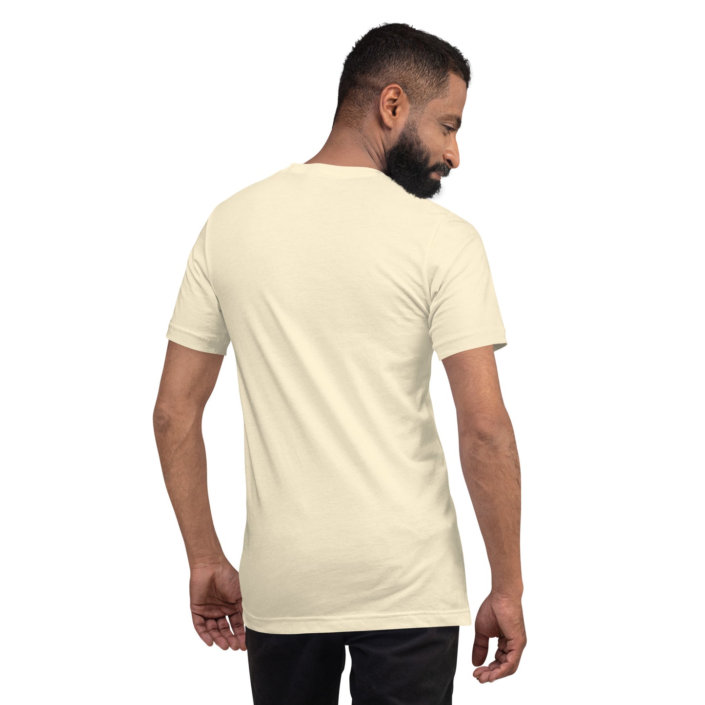 Minimalistisches T-Shirt mit DNA-Strang, darüber "069", darunter "built" – Local Pride Frankfurt Design in sportlicher Optik