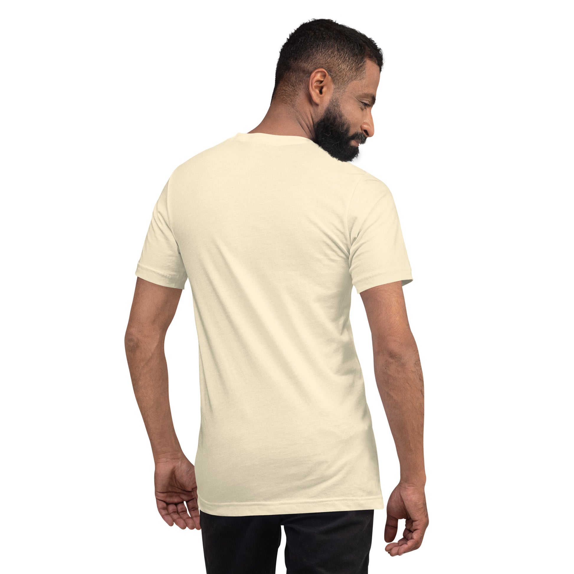 Minimalistisches T-Shirt mit DNA-Strang, darüber "069", darunter "built" – Local Pride Frankfurt Design in sportlicher Optik