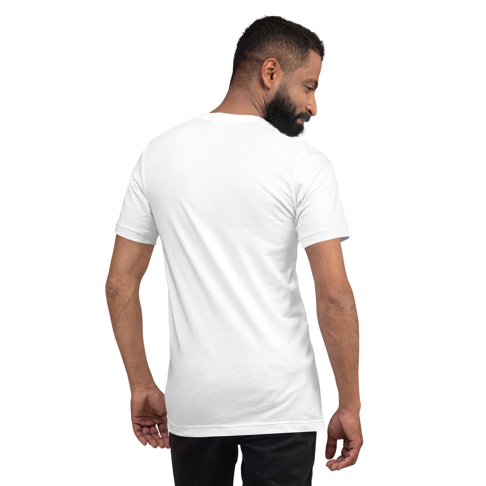 Minimalistisches T-Shirt mit DNA-Strang, darüber "069", darunter "built" – Local Pride Frankfurt Design in sportlicher Optik