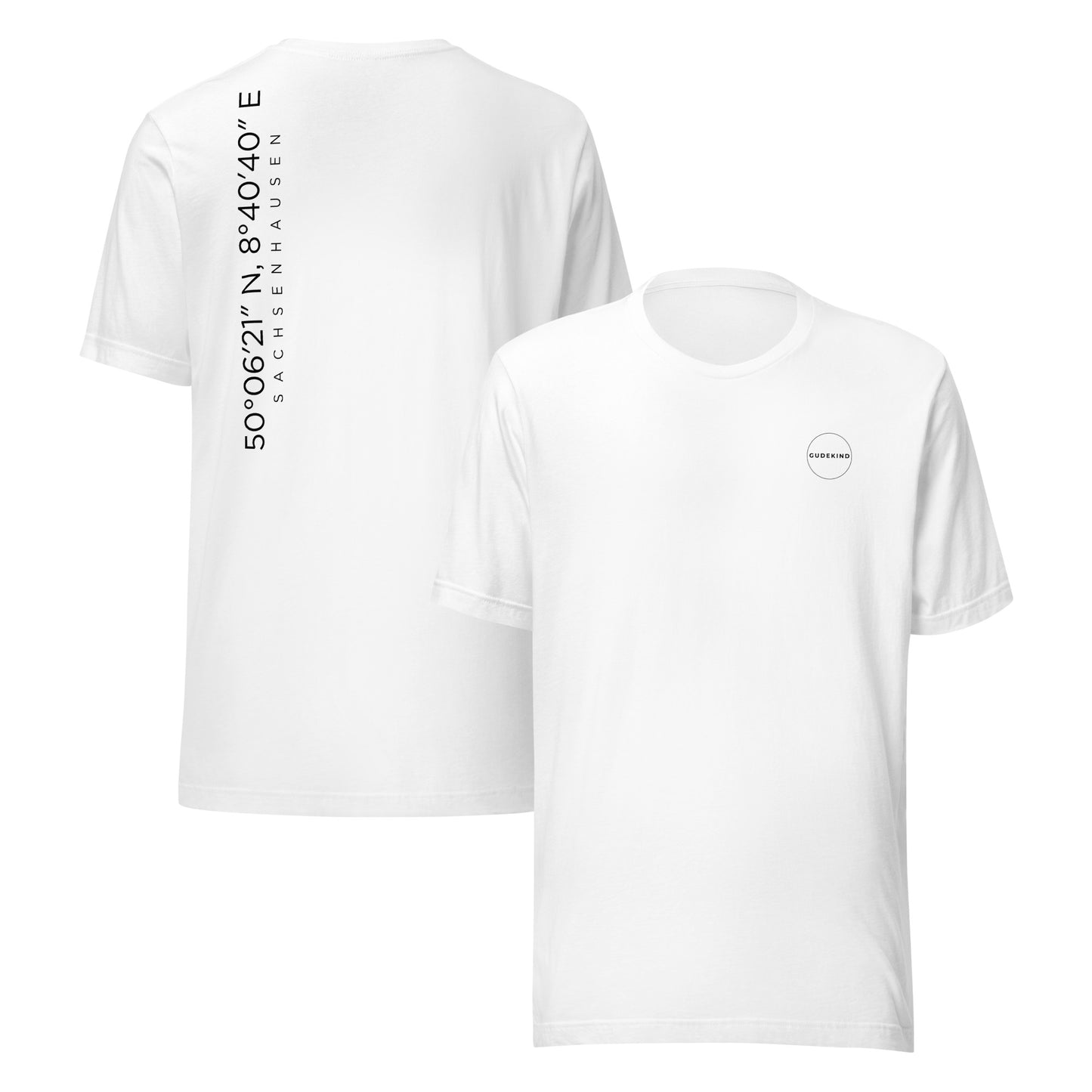 Local Pride T-Shirt mit Backprint – Koordinaten Frankfurt Sachsenhausen