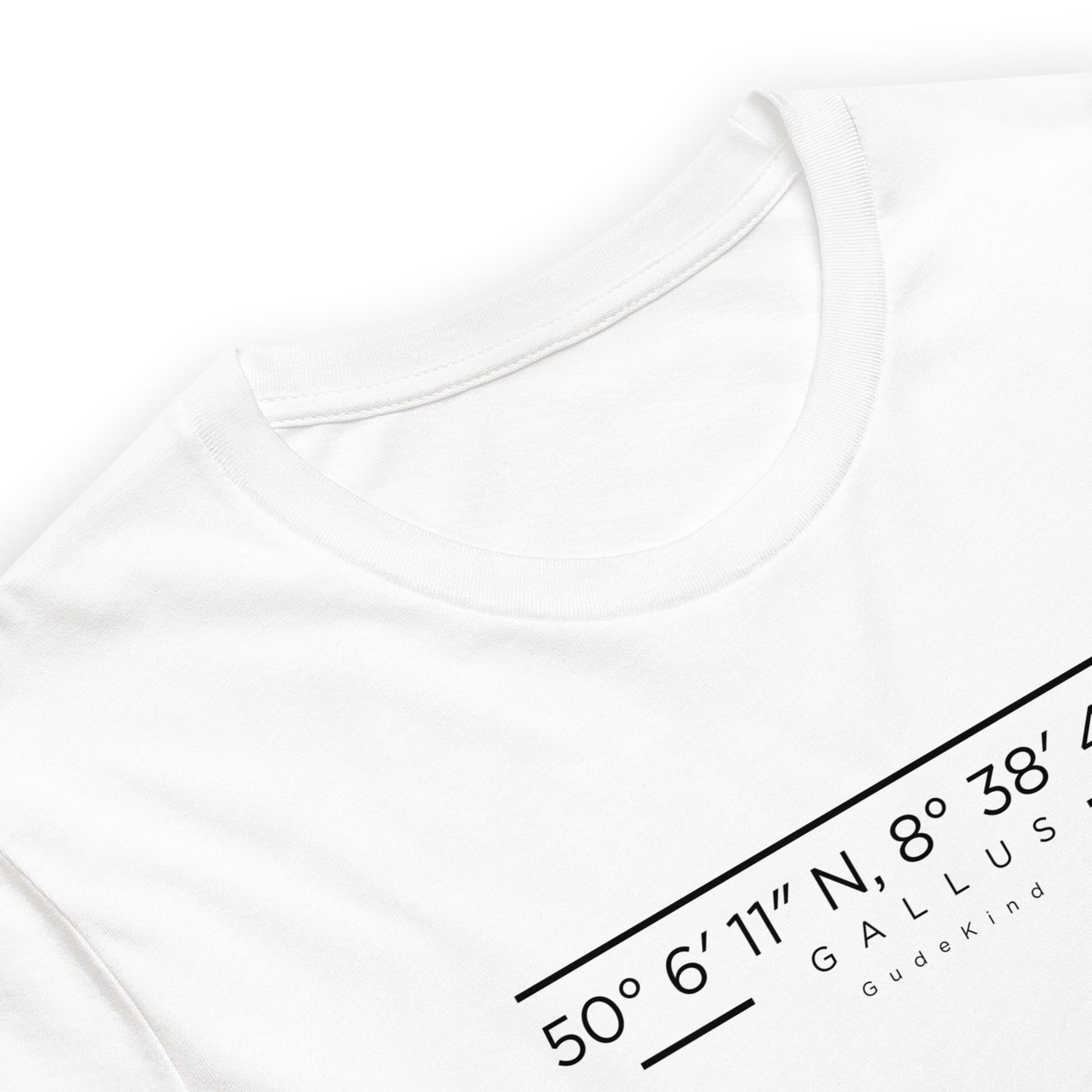Gallus T-Shirt Frontansicht – minimalistisches Local Pride Design mit Gudekind Logo auf der Brust