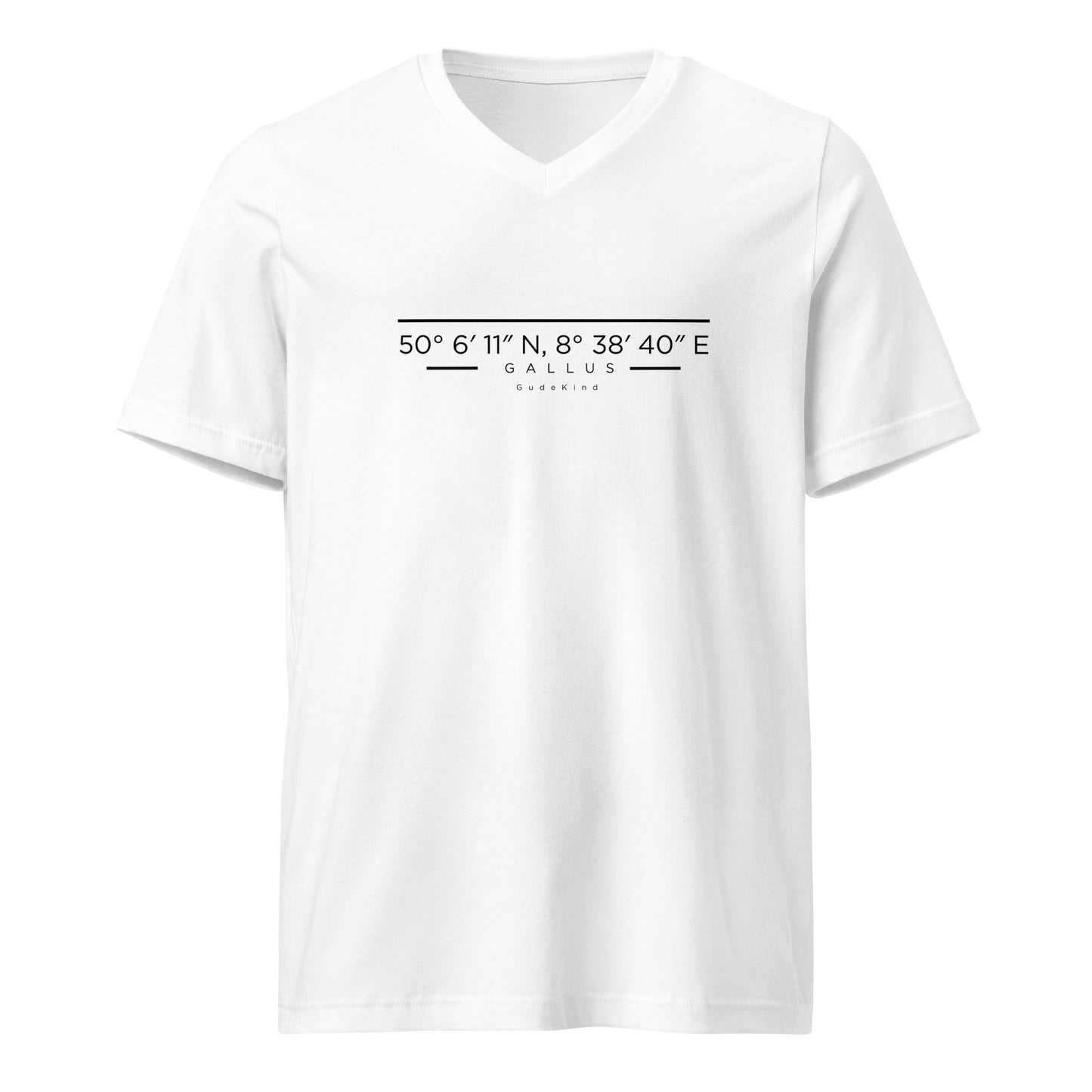 Frankfurt Gallus V-Neck Shirt mit minimalistischem Frontprint – Gudekind Local Pride