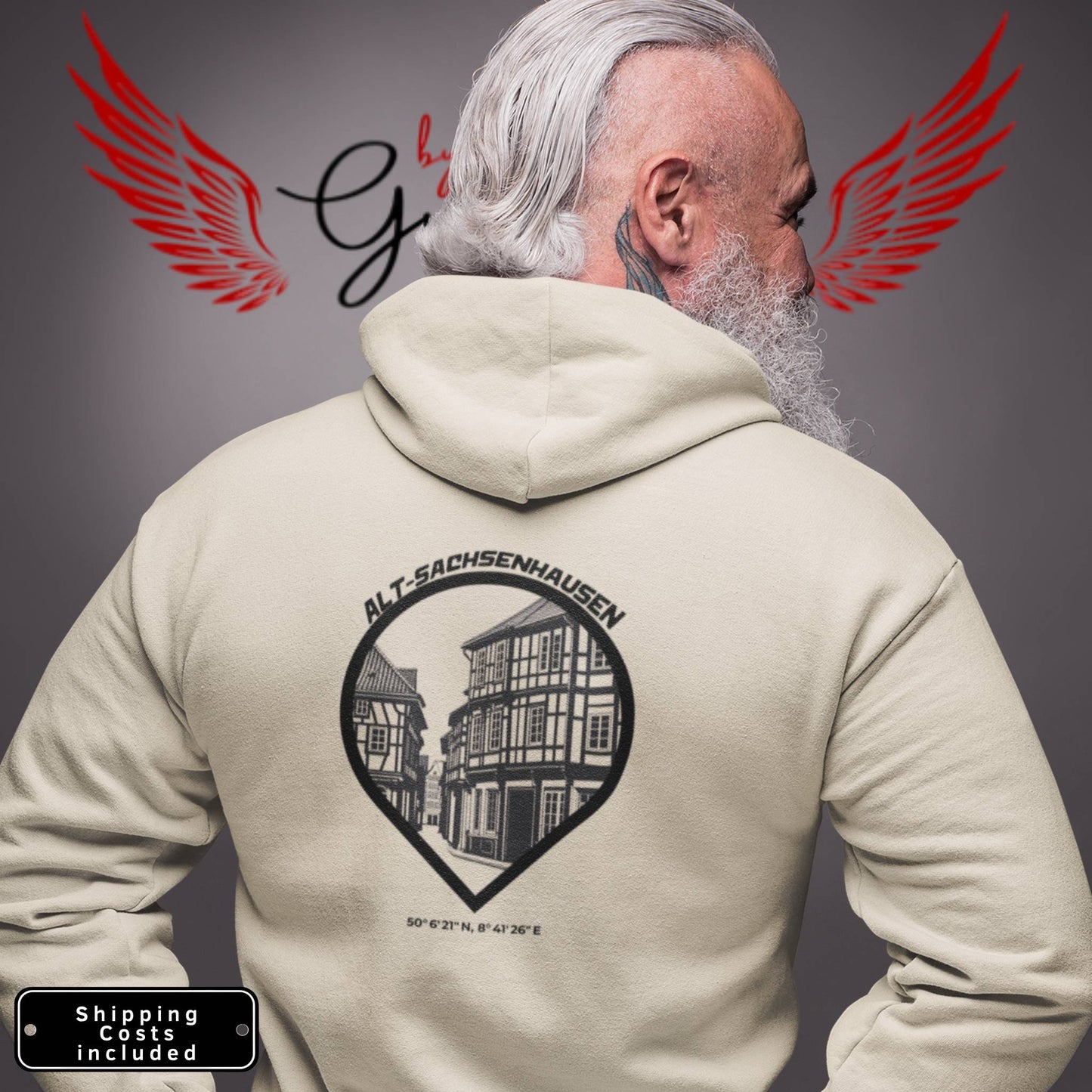 Alt-Sachsenhausen Premium Hoodie – Unisex Front- und Backprint