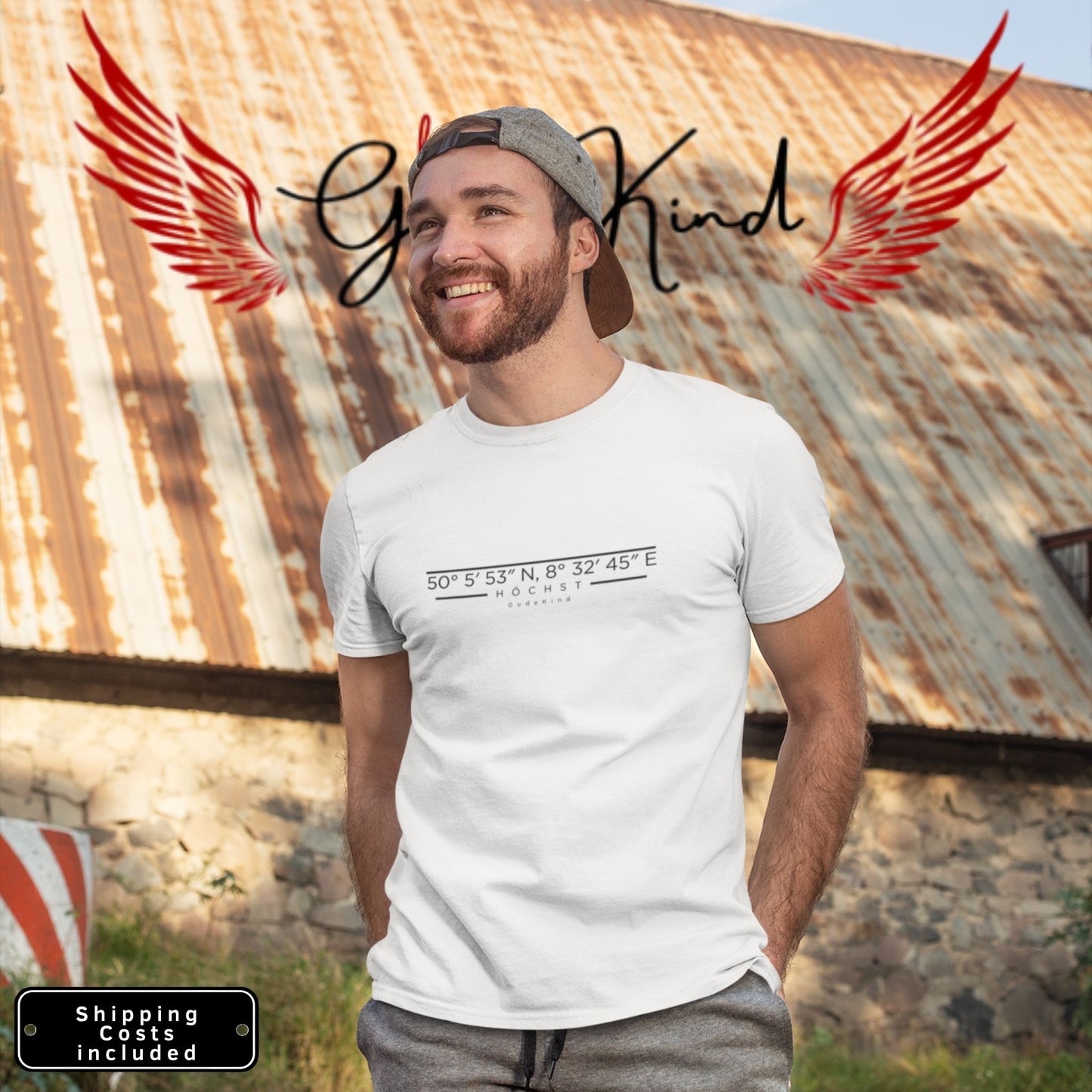 Person trägt Höchst T-Shirt Frankfurt minimalistisch Gudekind