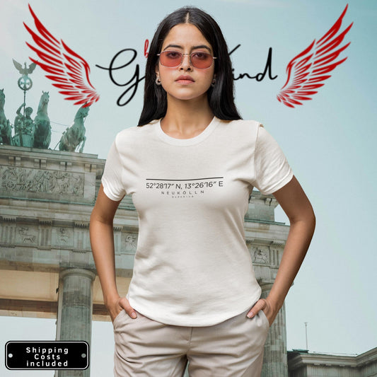 Person trägt Neukölln T-Shirt Berlin minimalistisch Gudekind