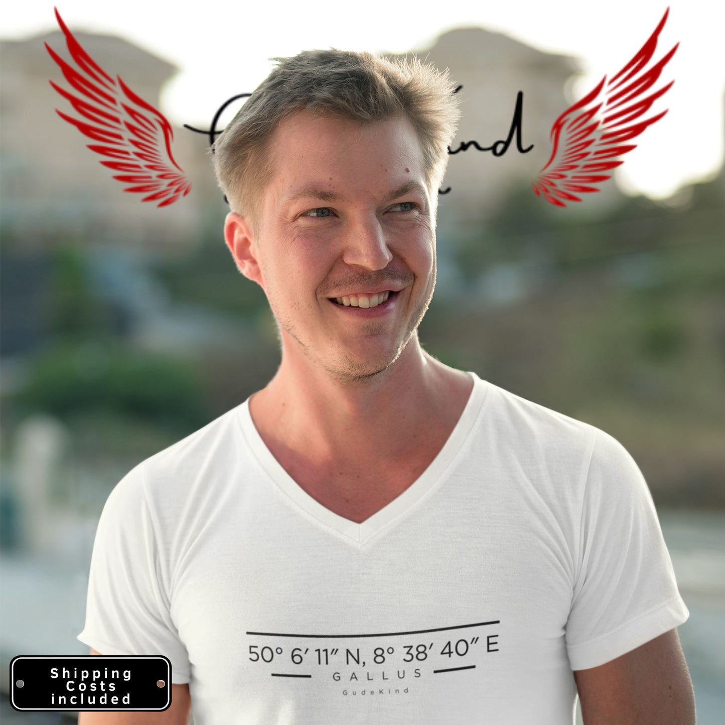 Gallus Premium V-Neck Tee – Unisex Frontprint