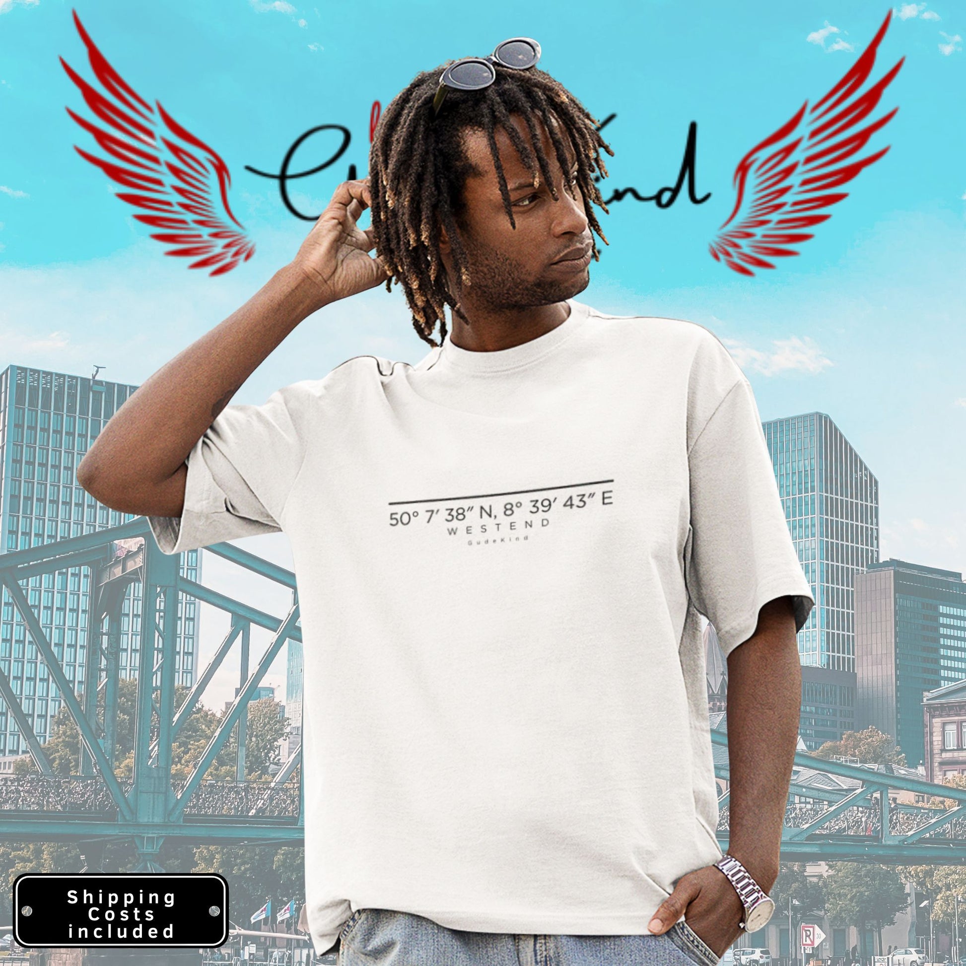 Local Pride Westend Premium Oversized Shirt – 100% Baumwolle, minimaler Print für Frankfurt