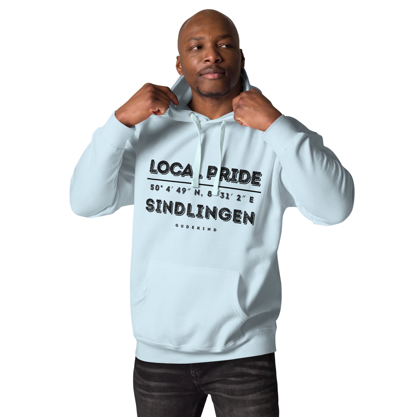 Sindlingen Premium Hoodie – Unisex Frontprint Bolt