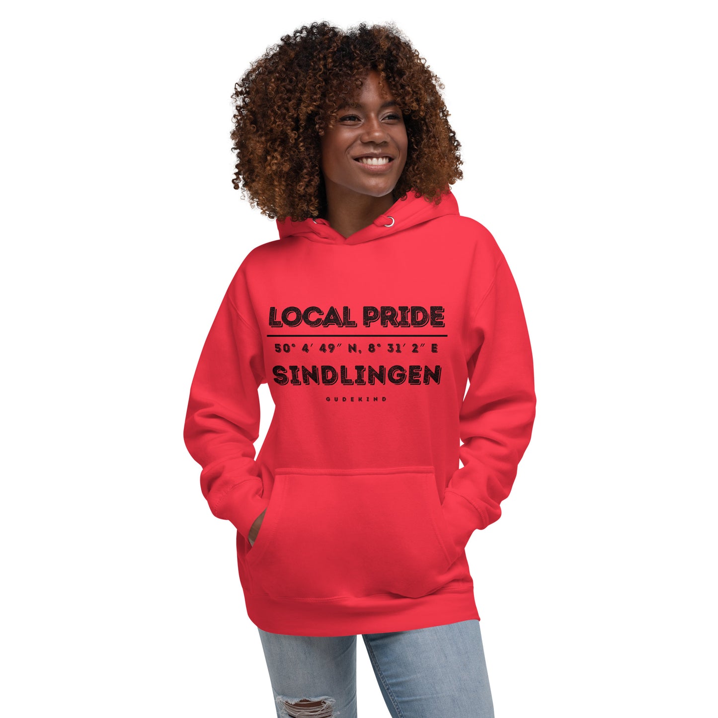 Sindlingen Premium Hoodie – Unisex Frontprint Bolt