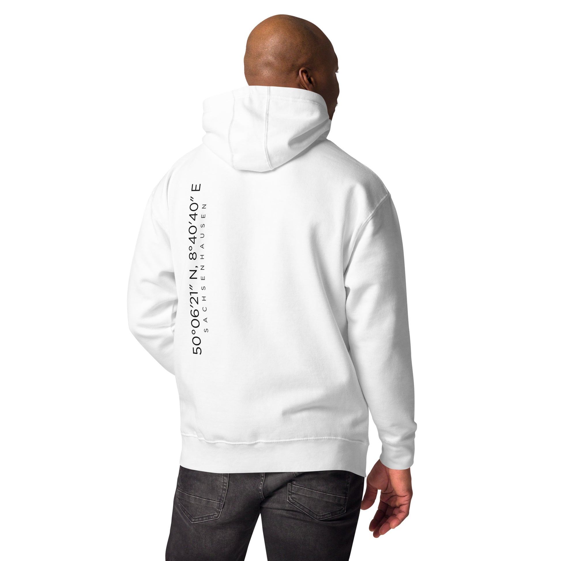 Sachsenhausen Premium Hoodie Back- und Frontprint minimal Frankfurt Gudekind
