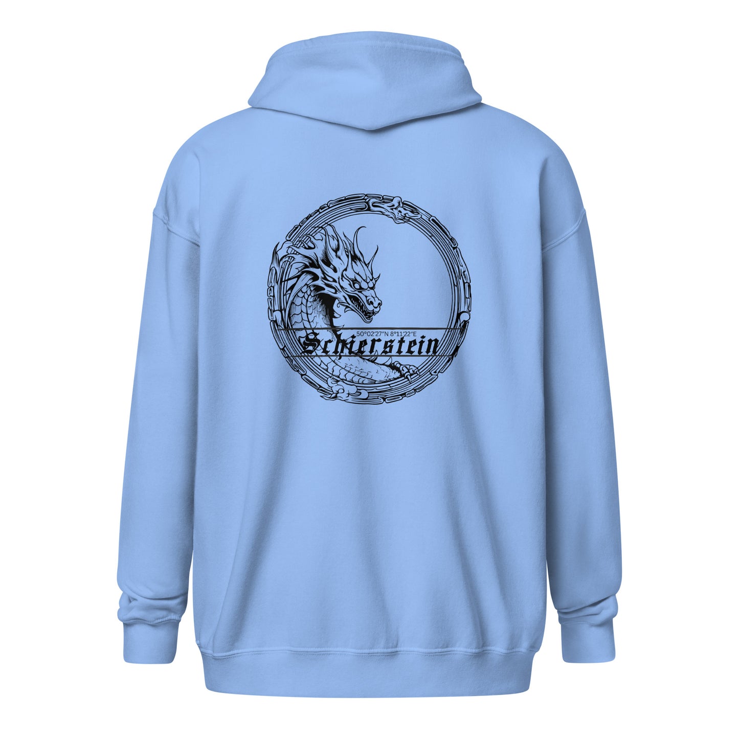 Schierstein Premium Zip Hoodie mit Backprint – minimalistischer Unisex Hoodie in hoher Qualität