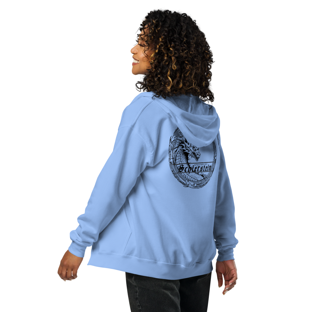Schierstein Premium Zip Hoodie mit Backprint – minimalistischer Unisex Hoodie in hoher Qualität