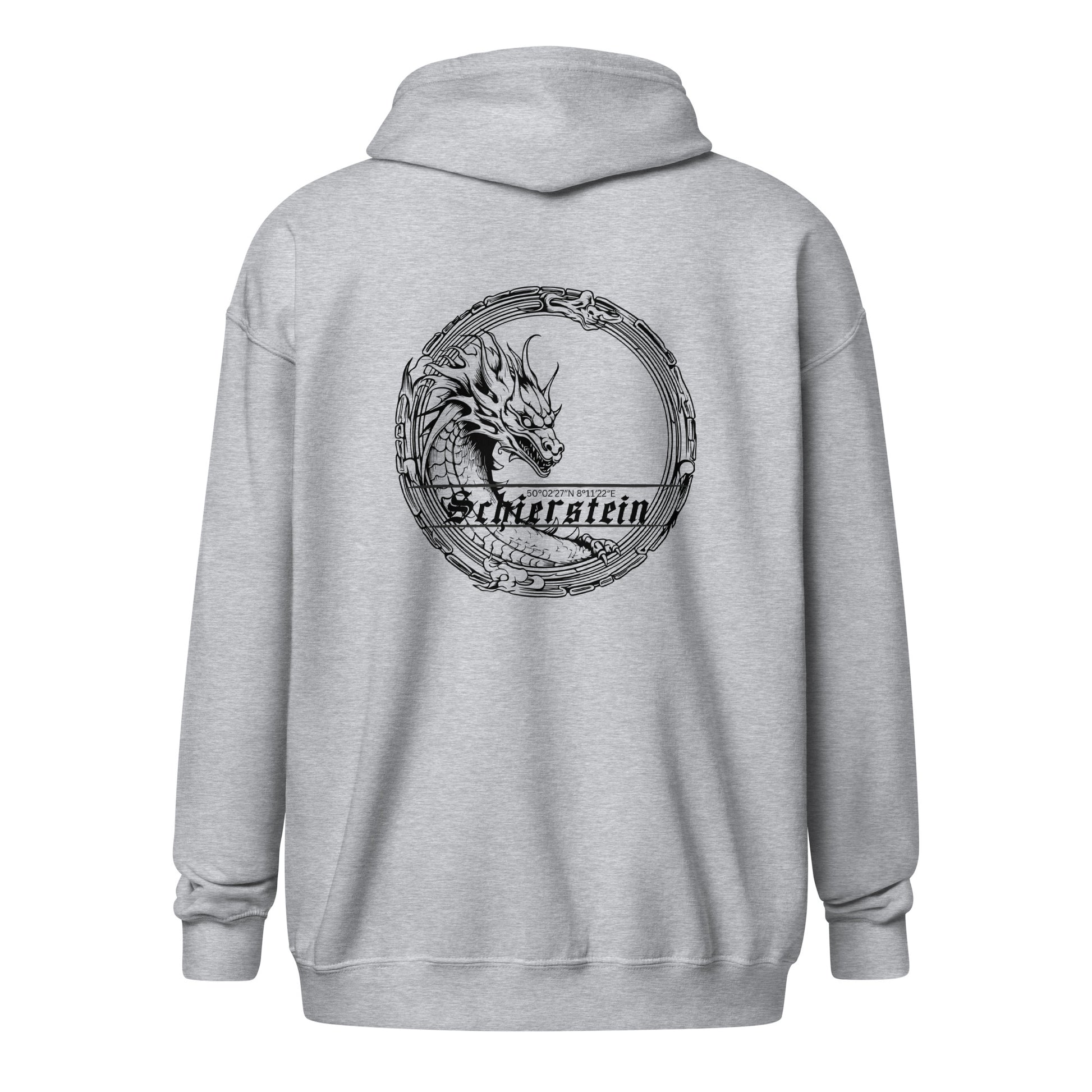 Schierstein Premium Zip Hoodie mit Backprint – minimalistischer Unisex Hoodie in hoher Qualität