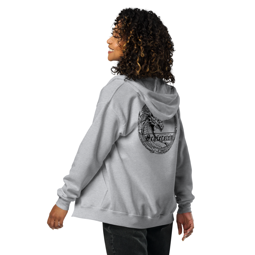 Schierstein Premium Zip Hoodie mit Backprint – minimalistischer Unisex Hoodie in hoher Qualität