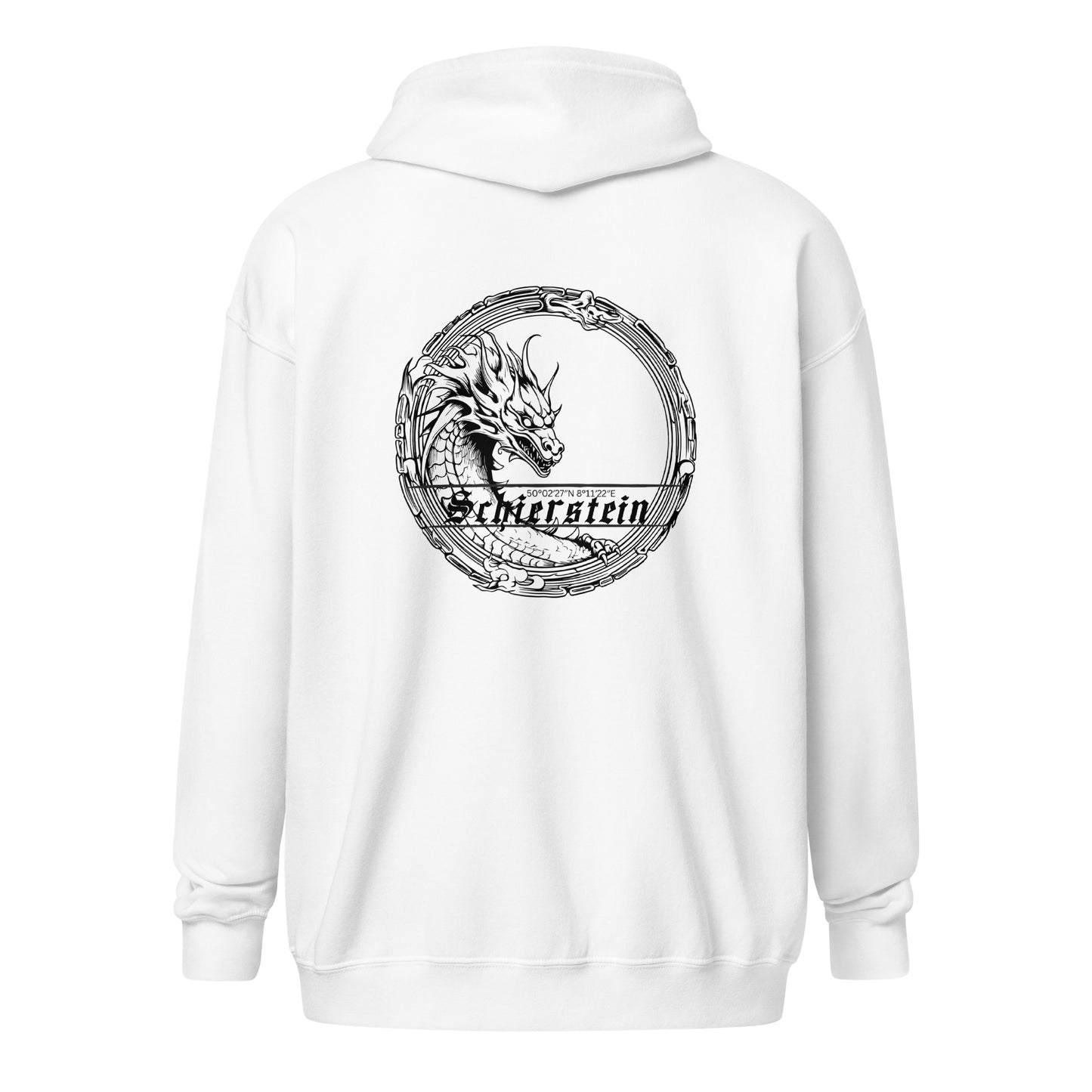 Schierstein Premium Zip Hoodie mit Backprint – minimalistischer Unisex Hoodie in hoher Qualität