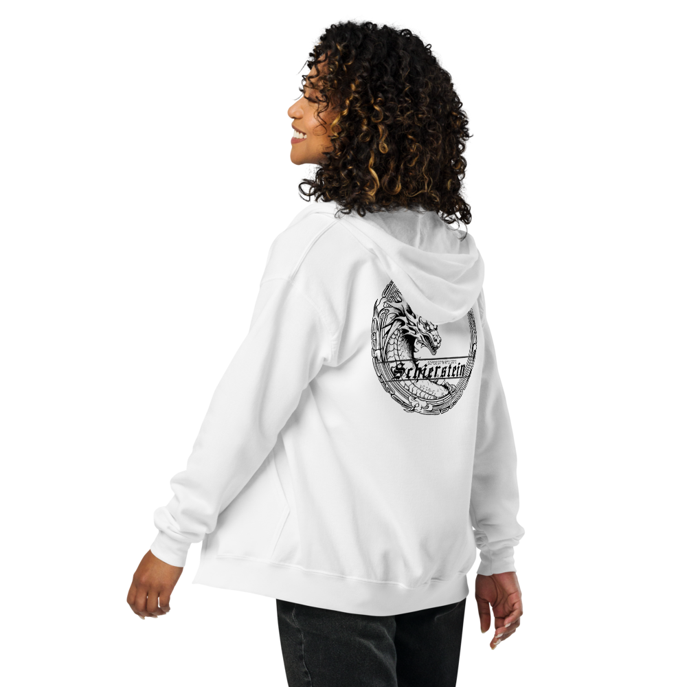 Schierstein Premium Zip Hoodie mit Backprint – minimalistischer Unisex Hoodie in hoher Qualität