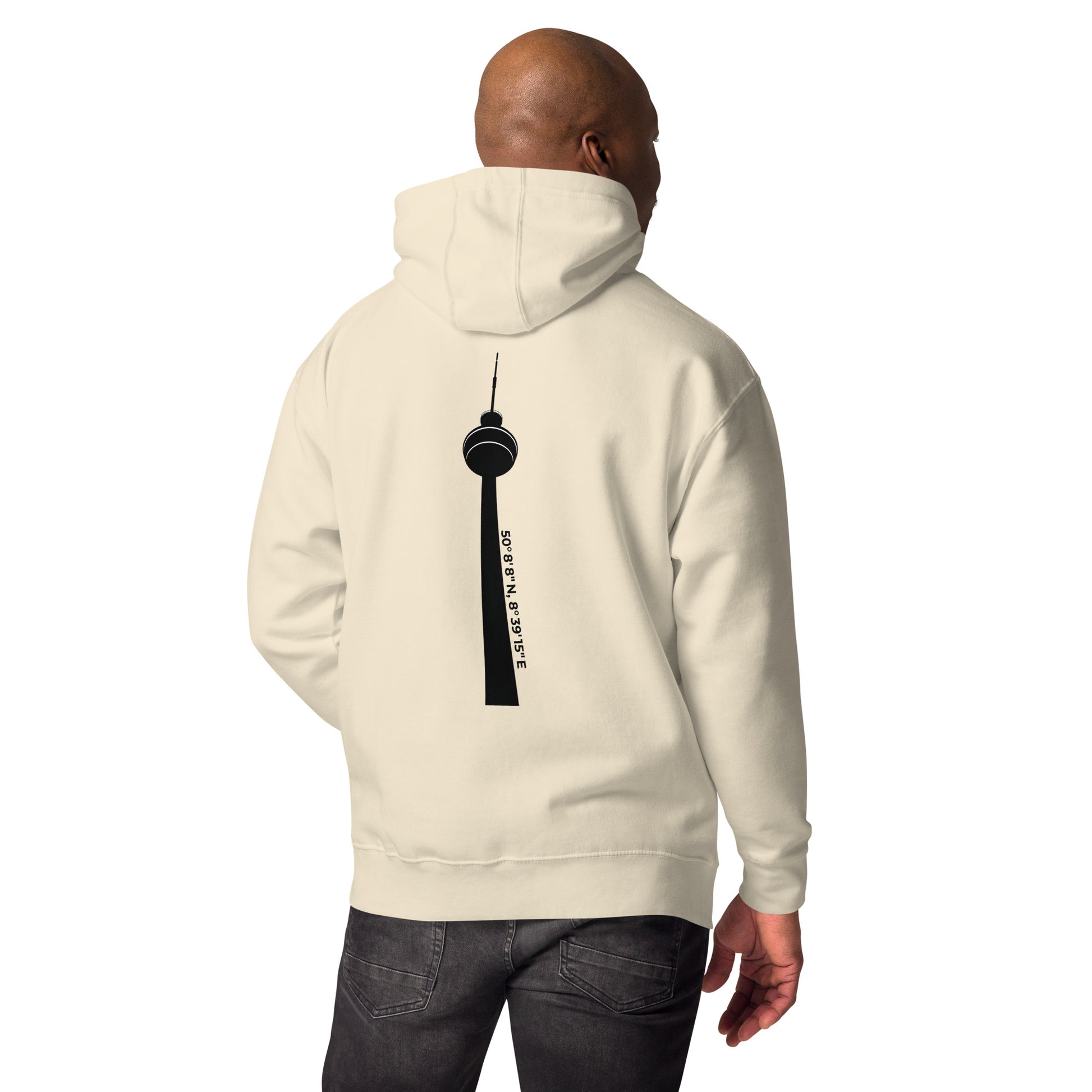 Detailansicht Frontprint Ginnheimer Spargel Hoodie – dezentes Gudekind Markenlogo