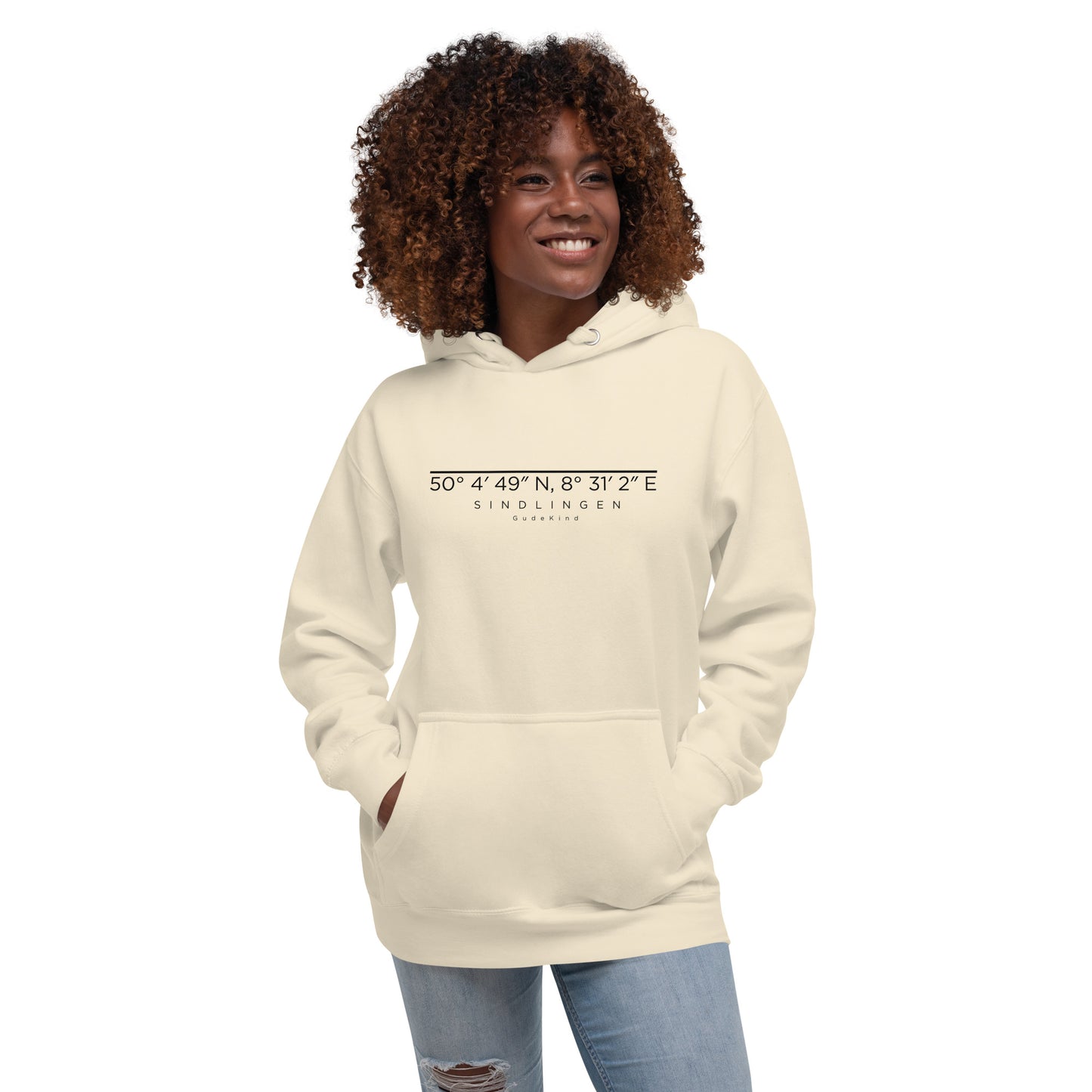Frankfurt Sindlingen Hoodie mit minimalistischem Frontprint – Gudekind Local Pride
