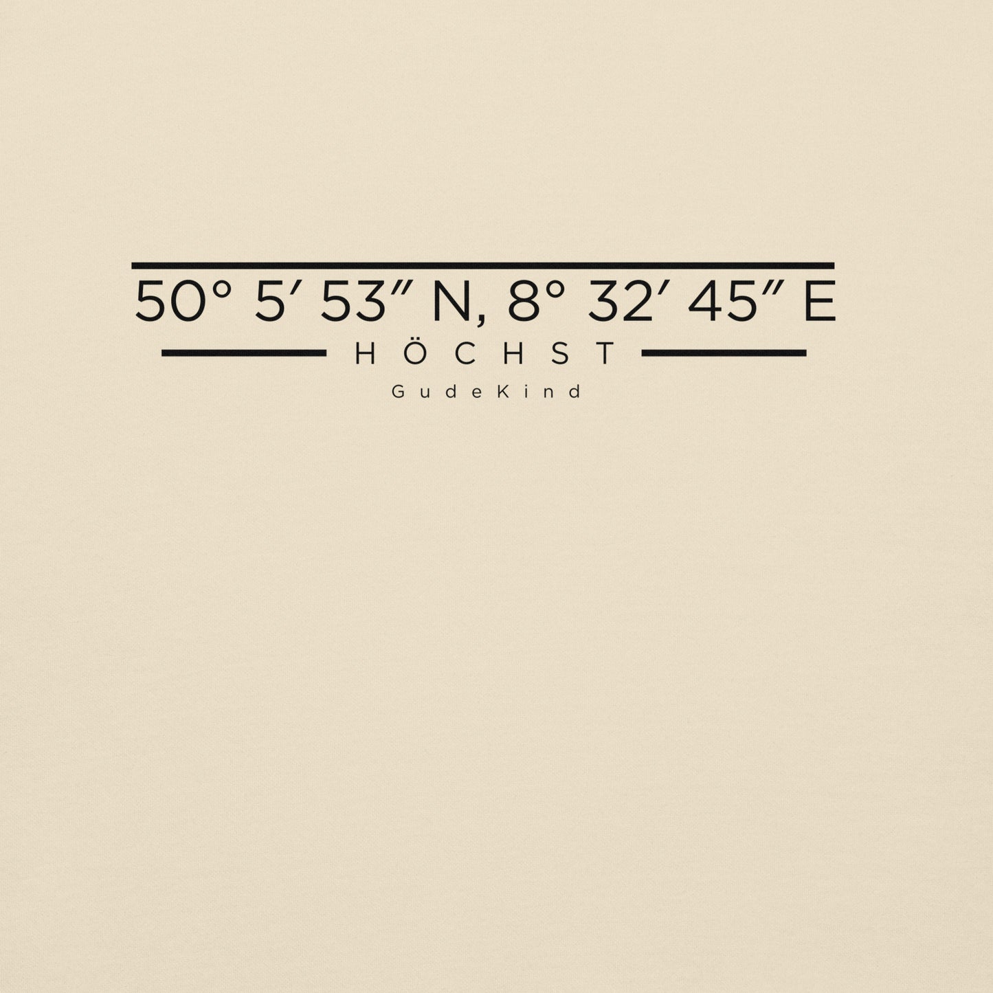 Frankfurt Höchst Hoodie mit minimalistischem Frontprint – Gudekind Local Pride