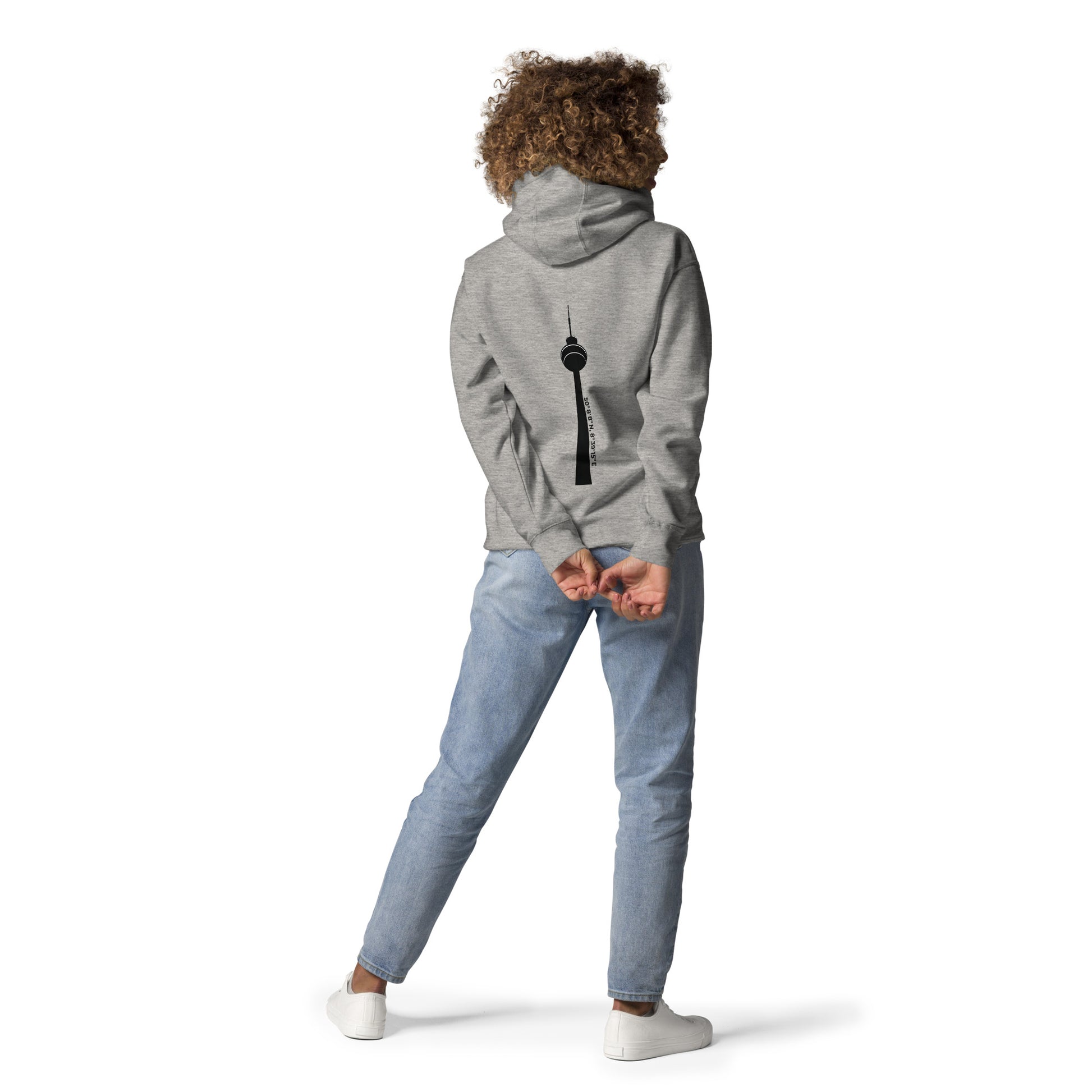 Detailansicht Frontprint Ginnheimer Spargel Hoodie – dezentes Gudekind Markenlogo