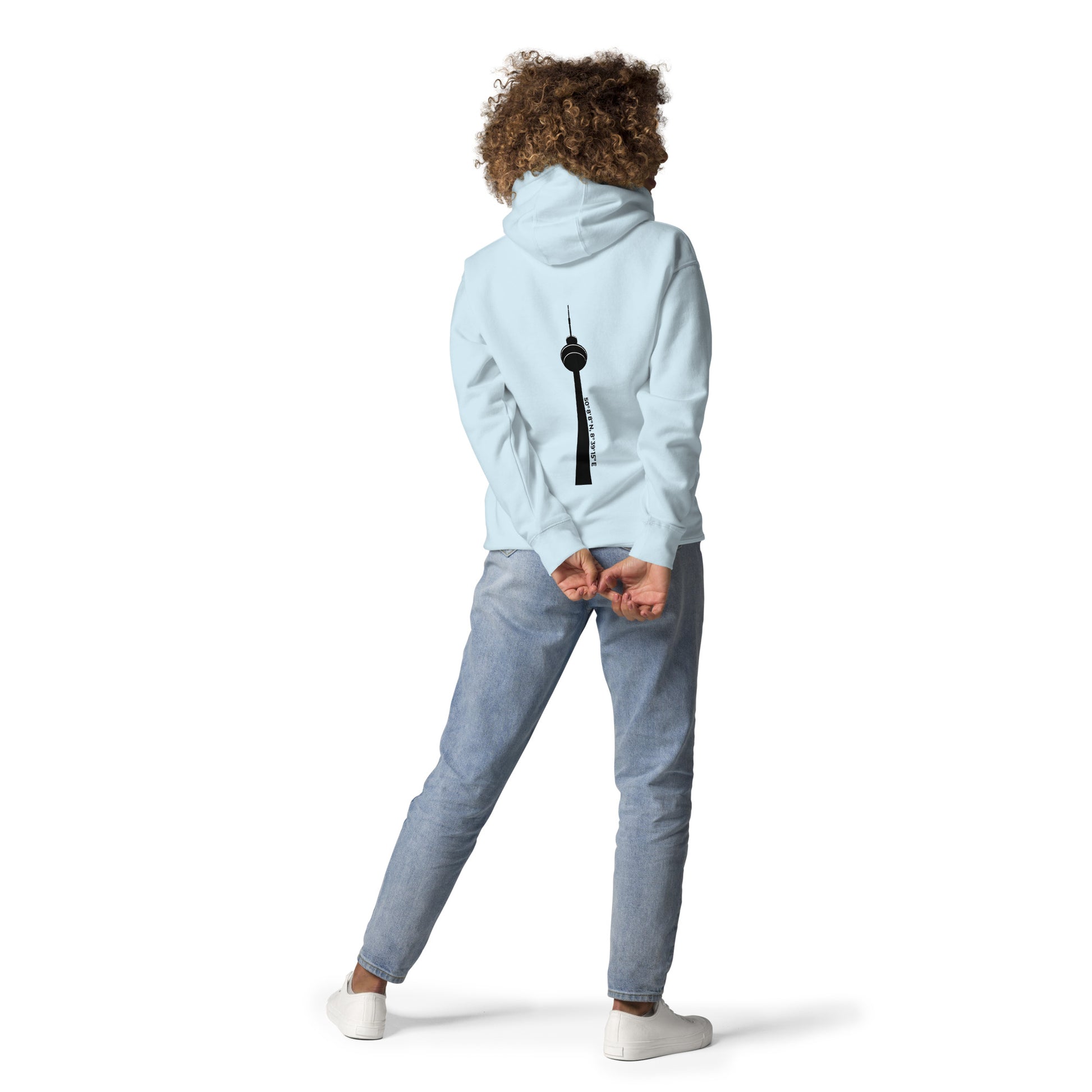 Detailansicht Frontprint Ginnheimer Spargel Hoodie – dezentes Gudekind Markenlogo