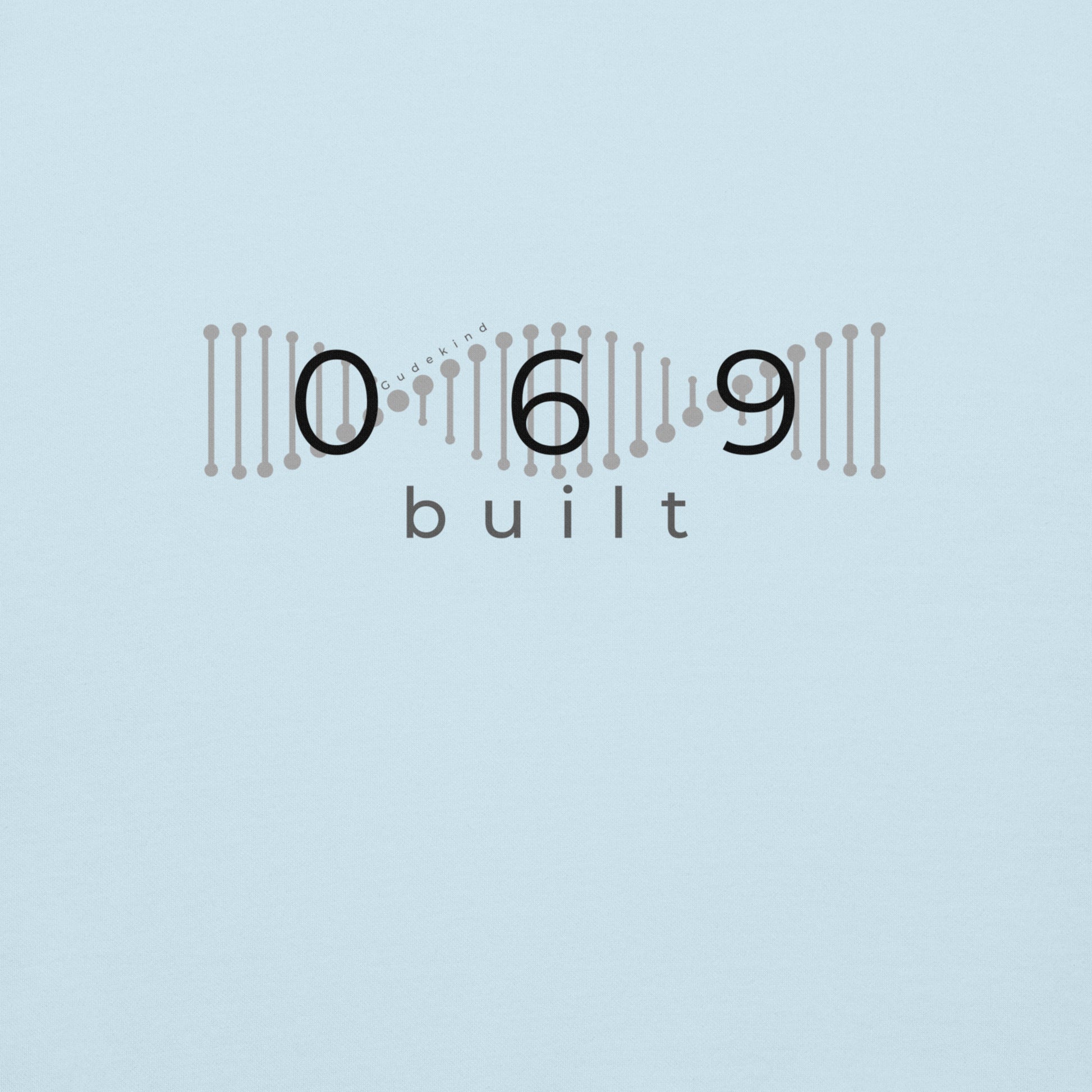 069 Hoodie in Schwarz – minimalistischer Frankfurt Print vorne