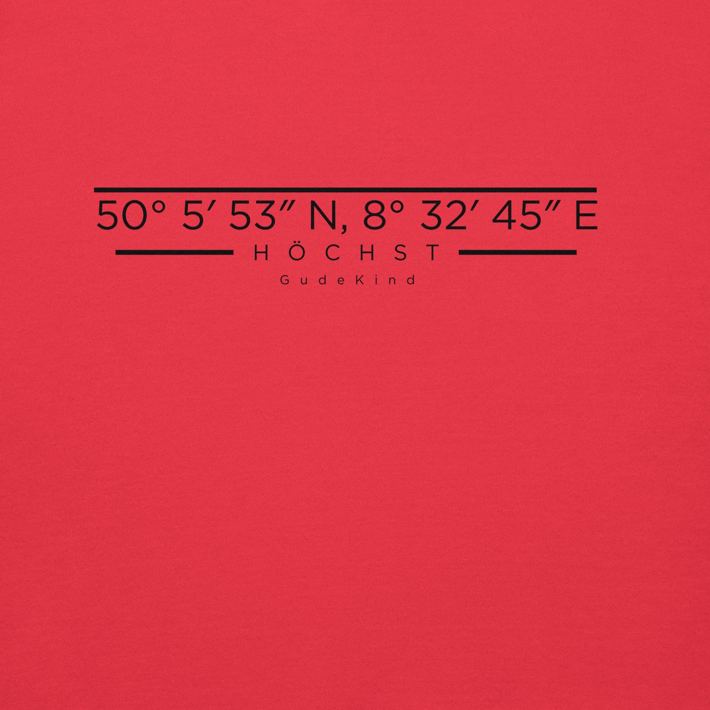 Frankfurt Höchst Hoodie mit minimalistischem Frontprint – Gudekind Local Pride