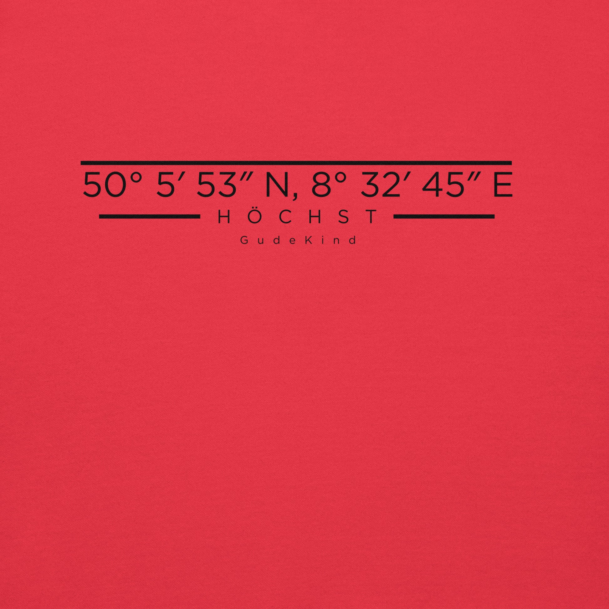 Frankfurt Höchst Hoodie mit minimalistischem Frontprint – Gudekind Local Pride
