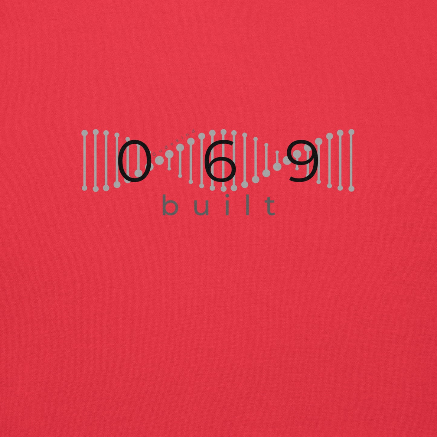 069 Hoodie in Schwarz – minimalistischer Frankfurt Print vorne