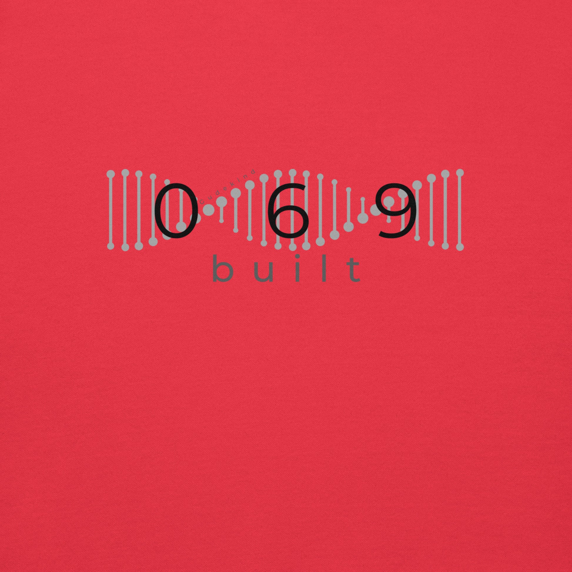 069 Hoodie in Schwarz – minimalistischer Frankfurt Print vorne