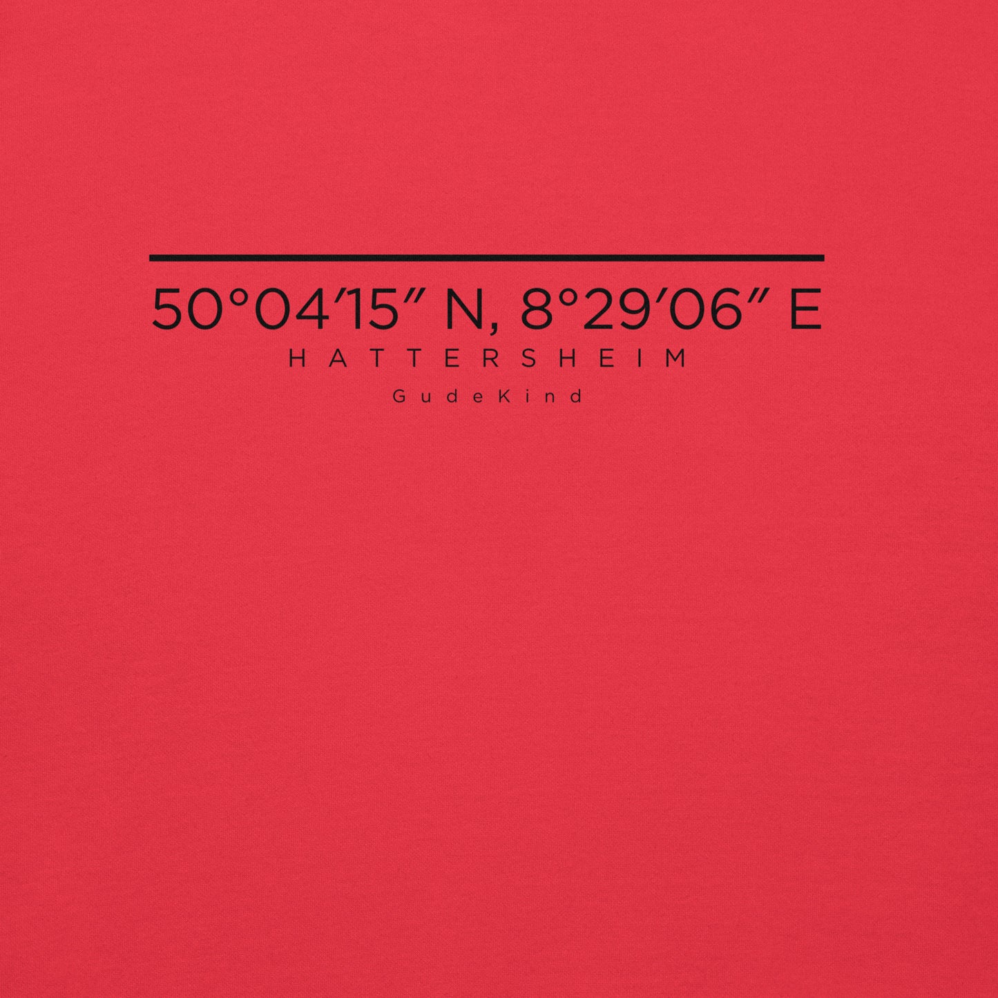 Hattersheim Premium Hoodie Unisex mit minimalistischem Frontprint – Local Pride