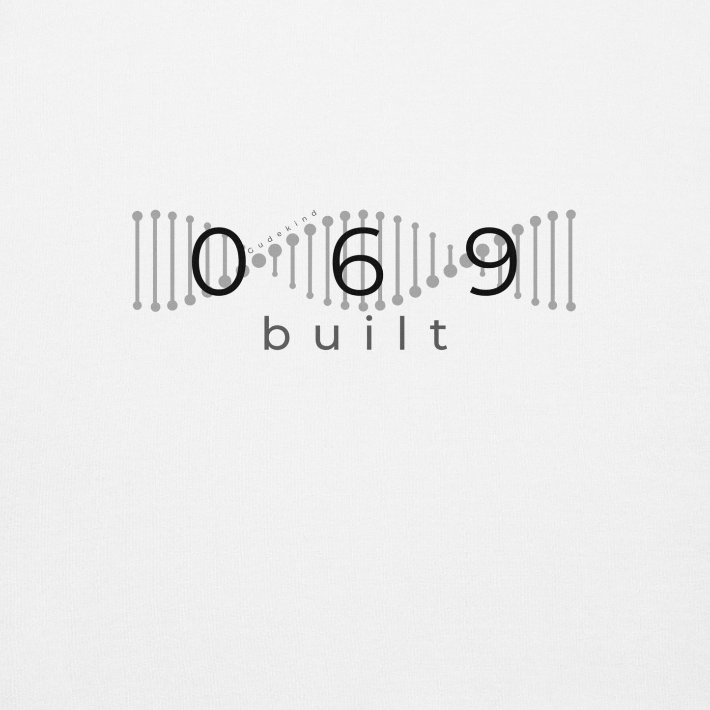 069 Hoodie in Schwarz – minimalistischer Frankfurt Print vorne