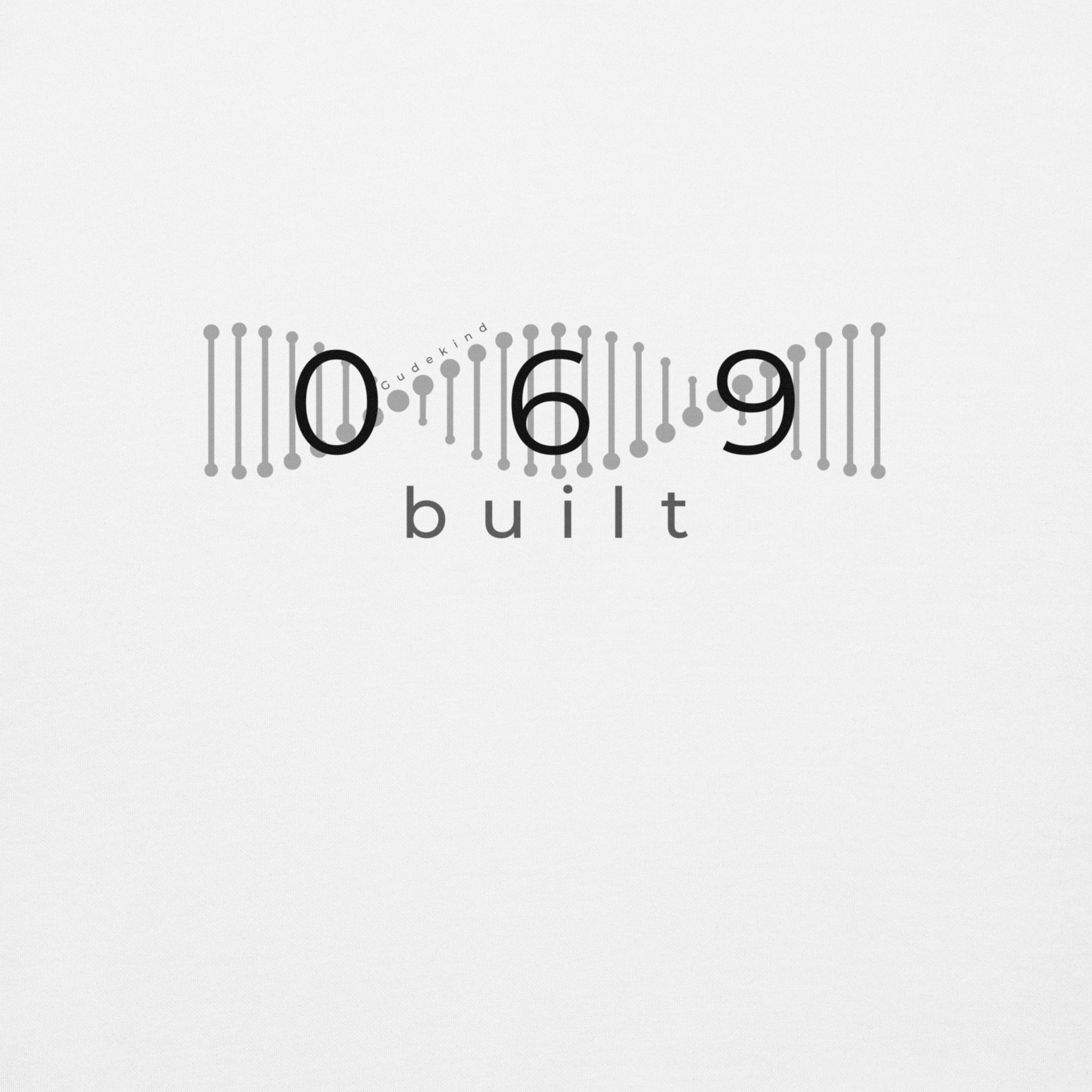 069 Hoodie in Schwarz – minimalistischer Frankfurt Print vorne